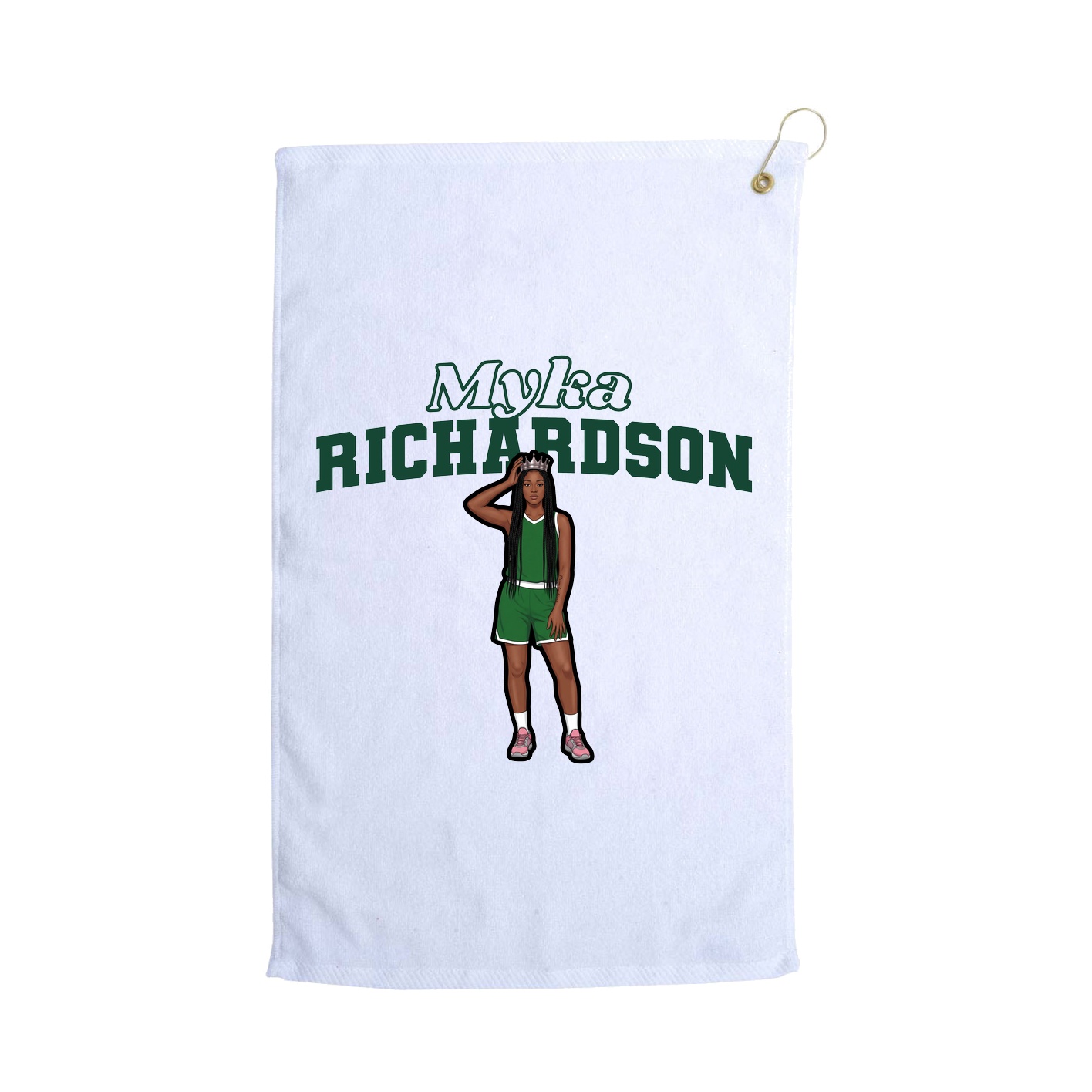 Golf Towel — Name Arch in White