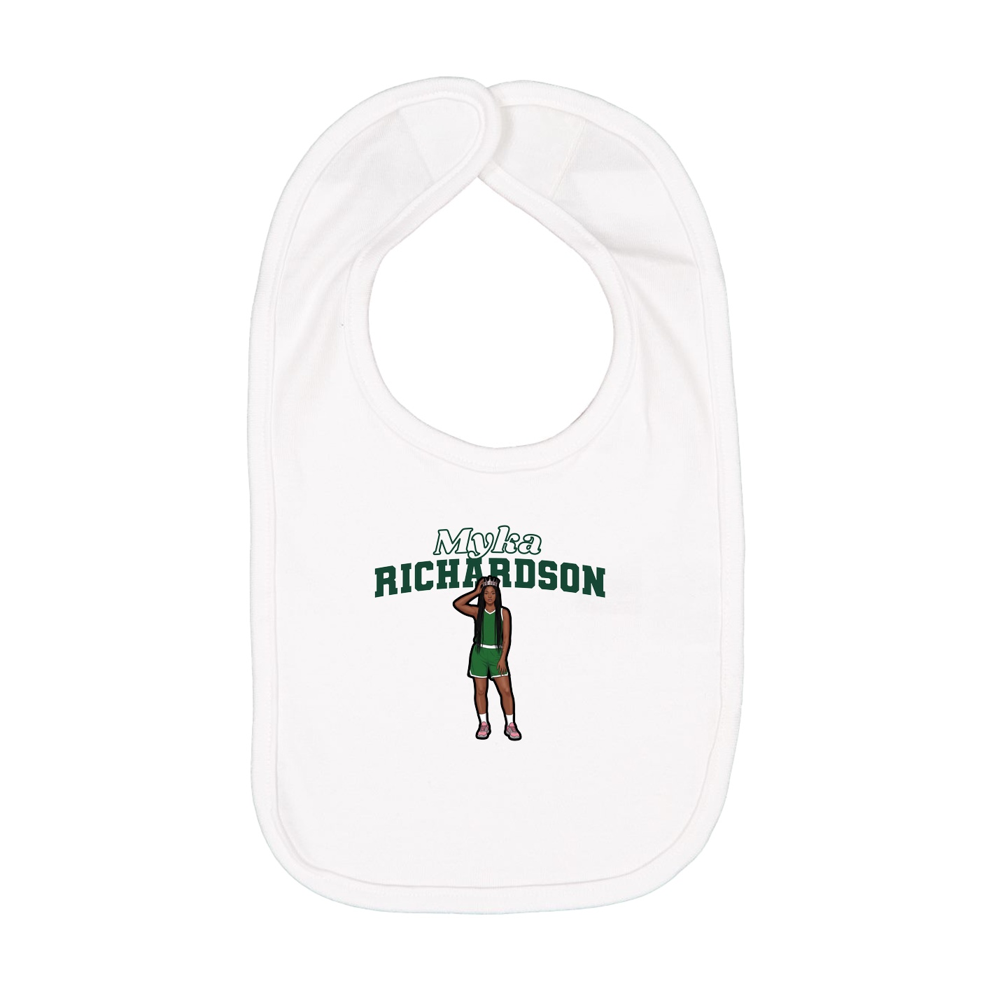 Infant Bib — Name Arch in White