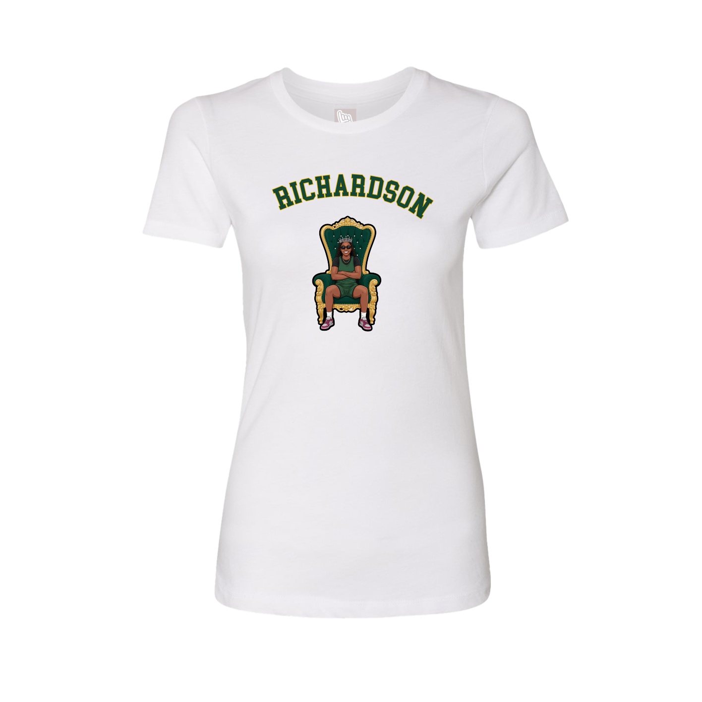 Fitted Women's Tee — Shirsey Arch in White