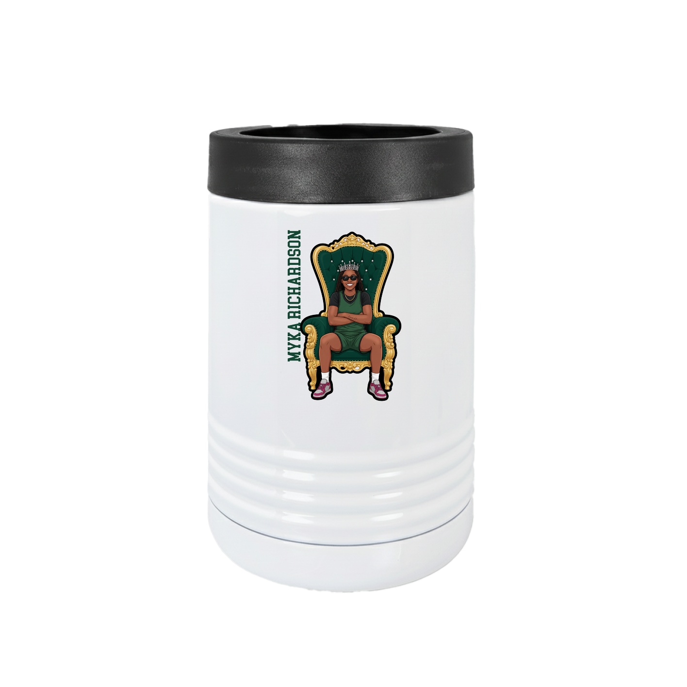 Beverage Holder — Name Vertical in White