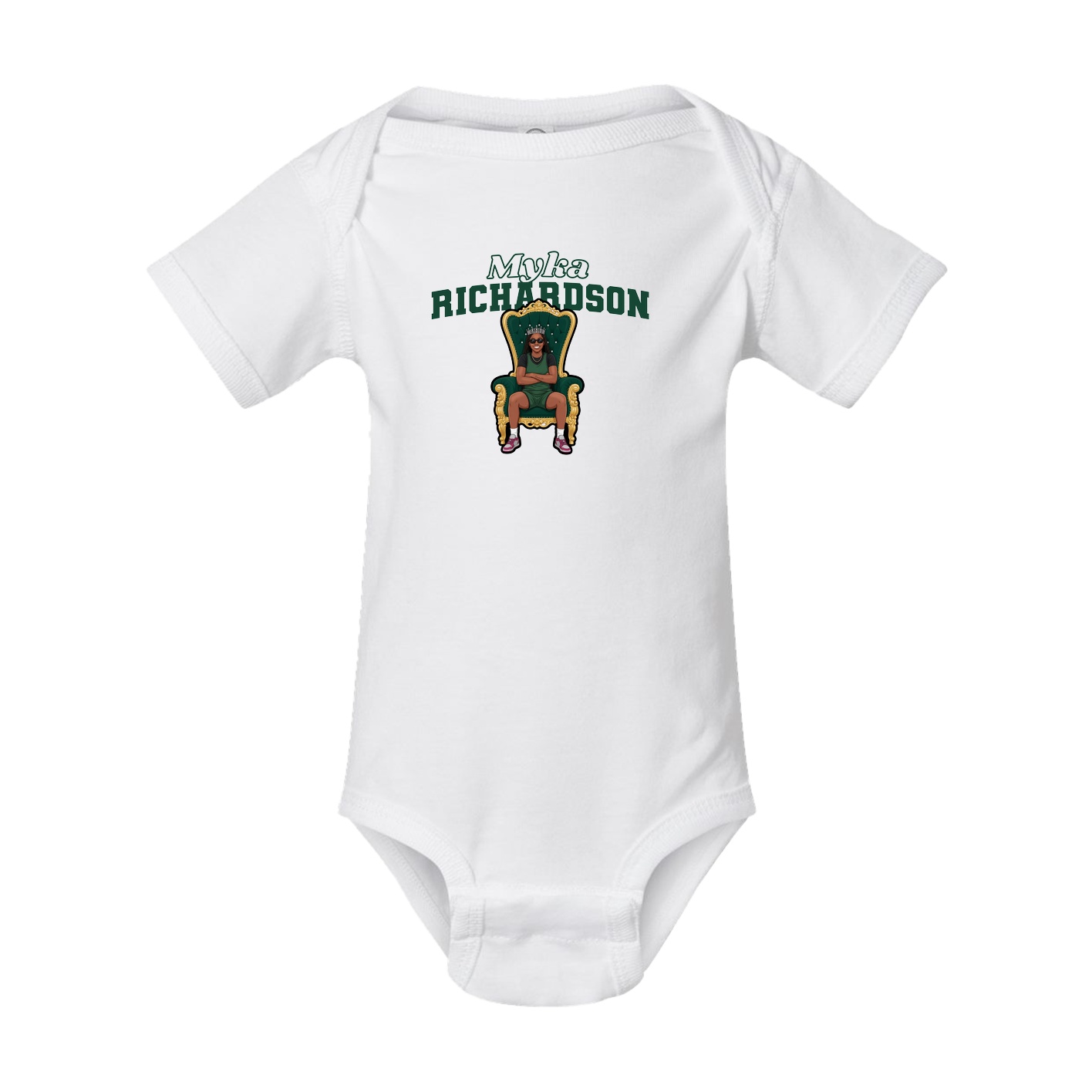 Baby Onesie — Name Arch in White