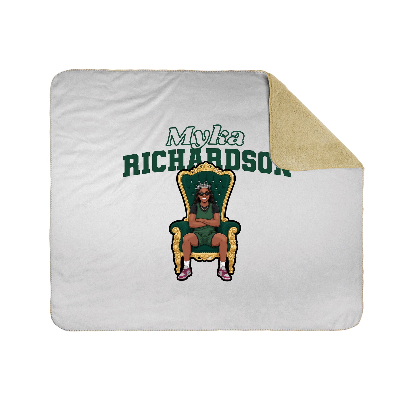 Throw Blanket — Name Arch in White