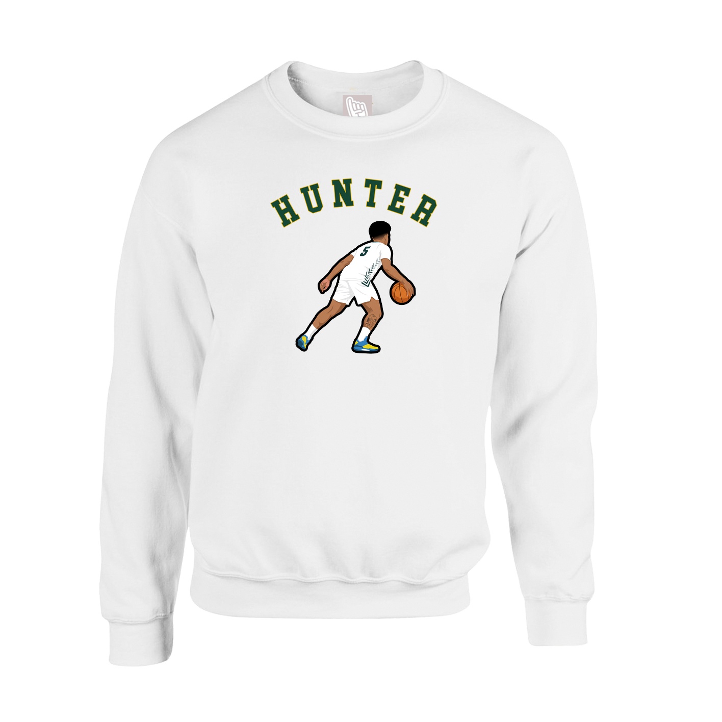 Fleece Crew — Shirsey Arch in White