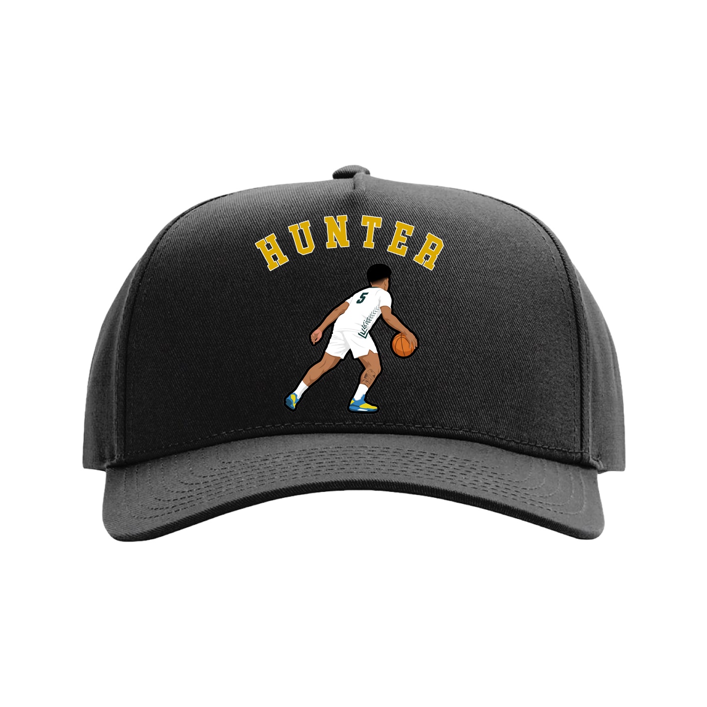 Full Fabric Five-Panel Champ Cap — Shirsey Arch in Black