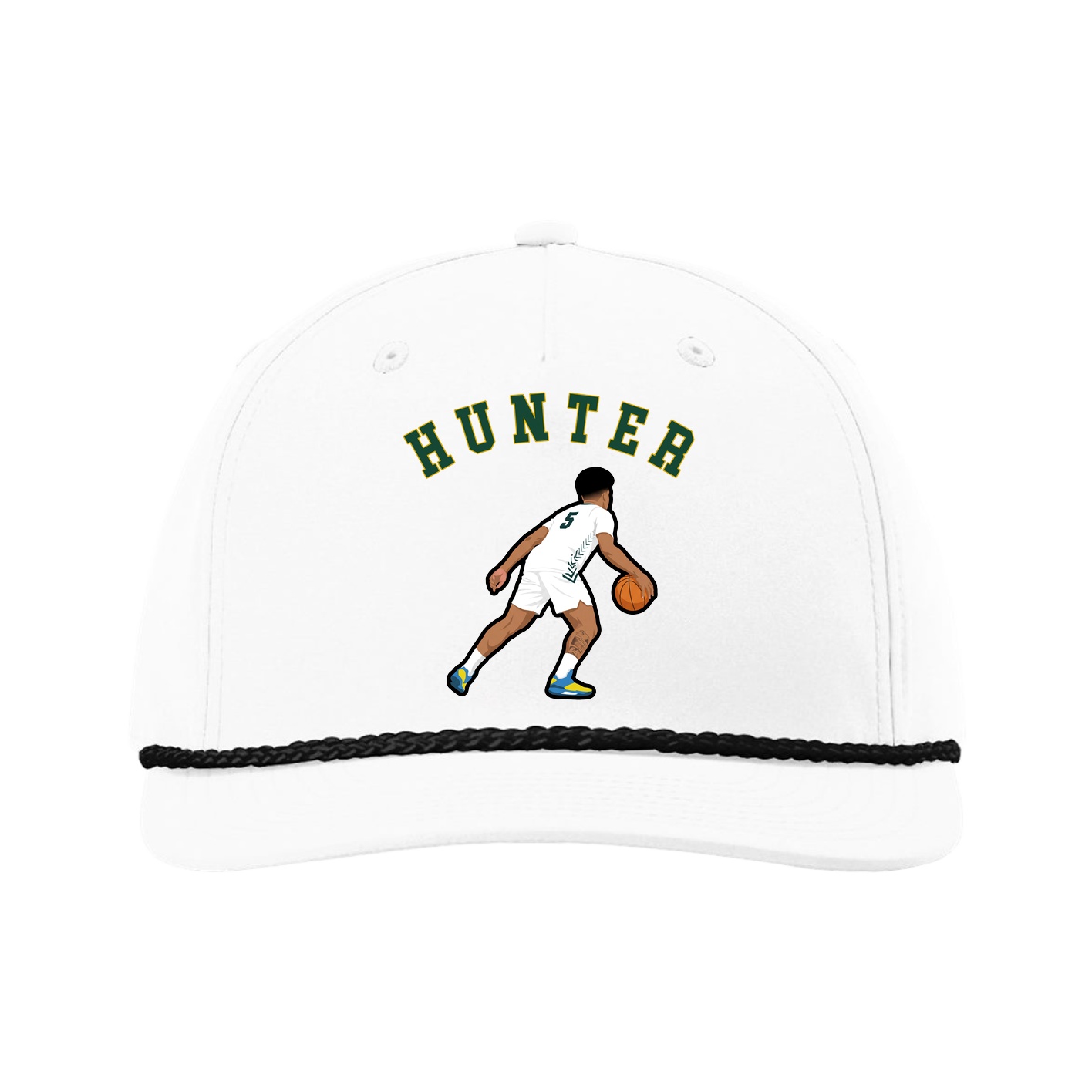 Five-Panel Classic Rope Cap — Shirsey Arch in White