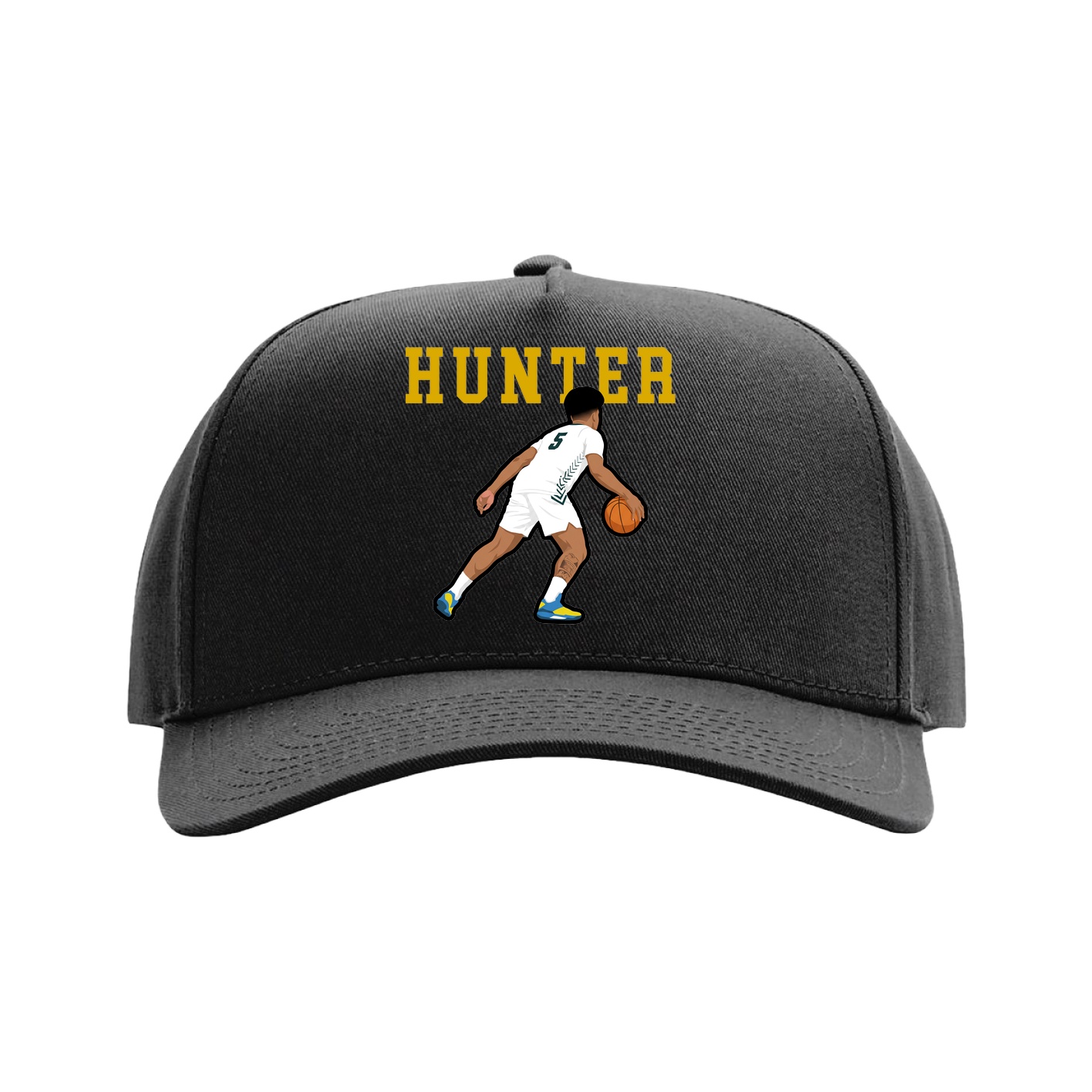 Full Fabric Five-Panel Champ Cap — Shirsey in Black
