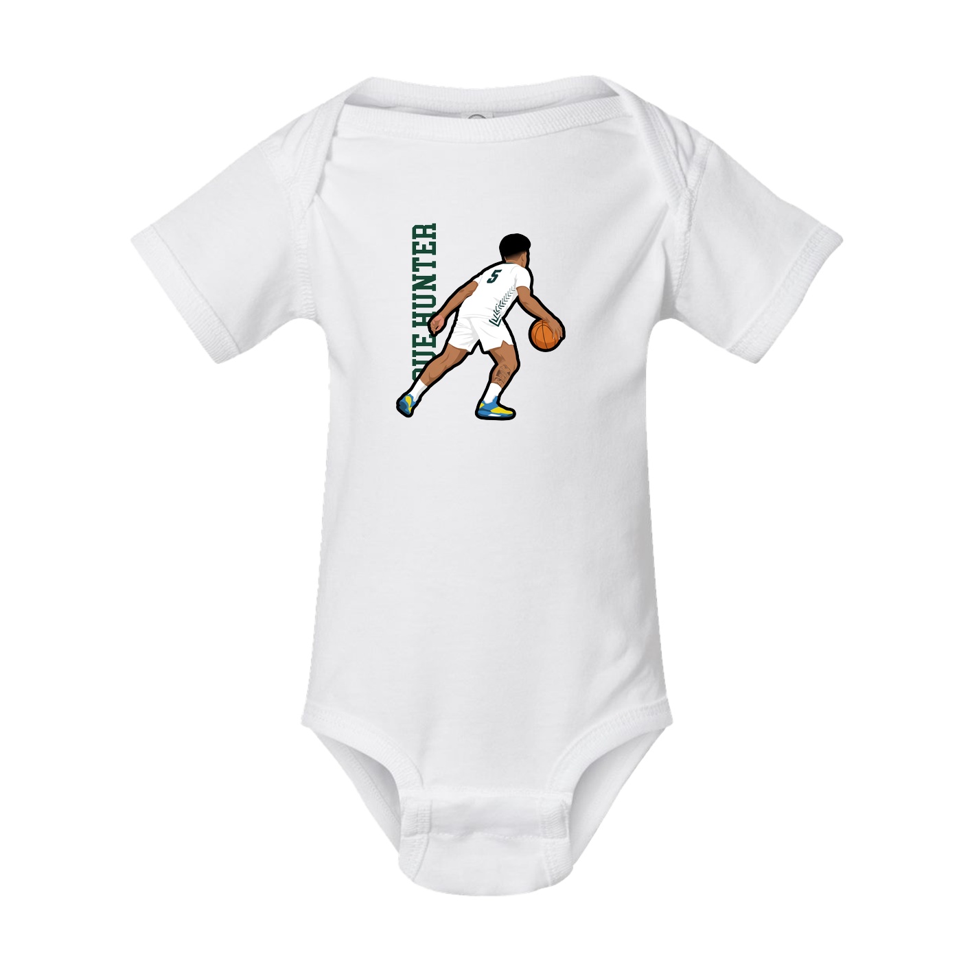 Baby Onesie — Name Vertical in White