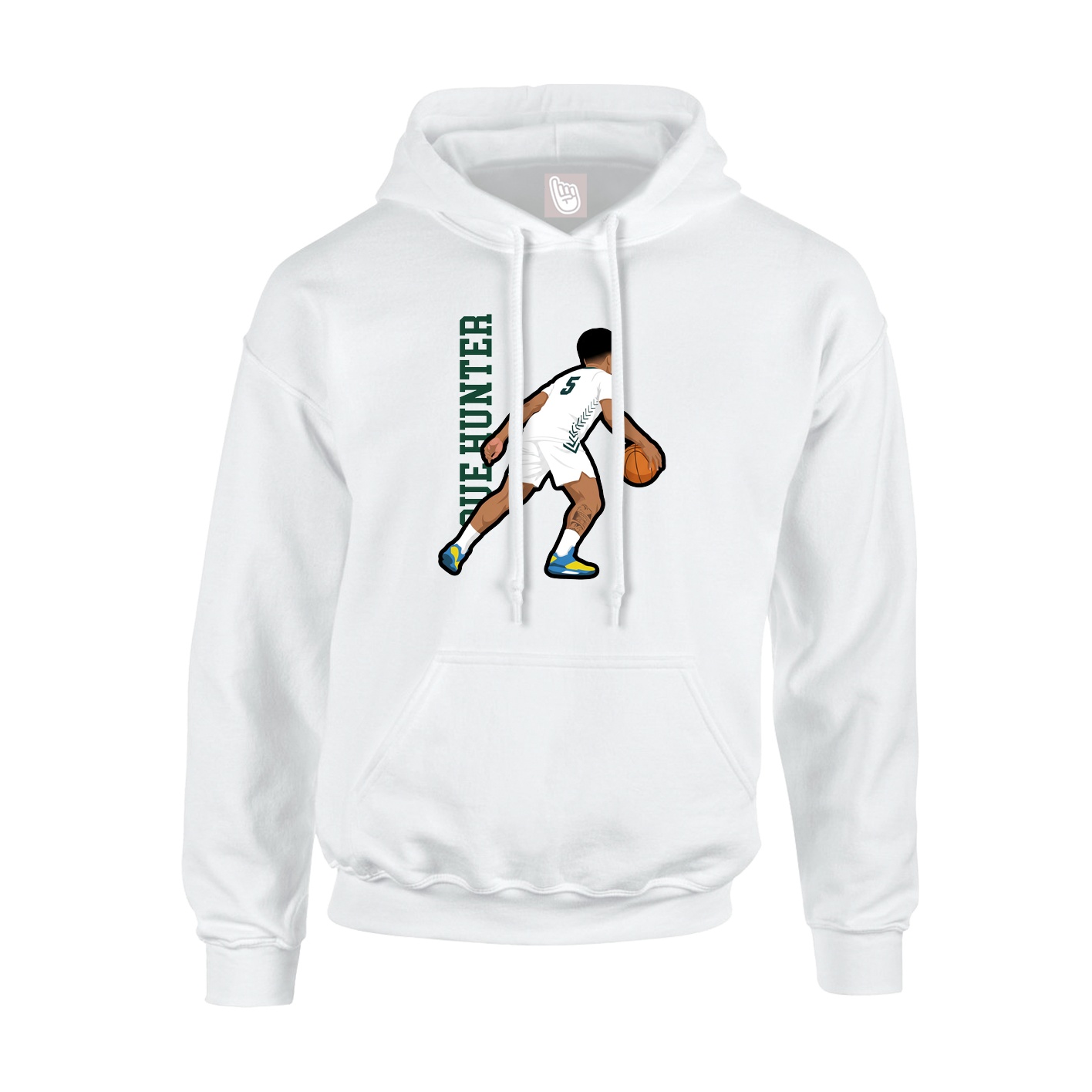 Youth Hoodie — Name Vertical in White