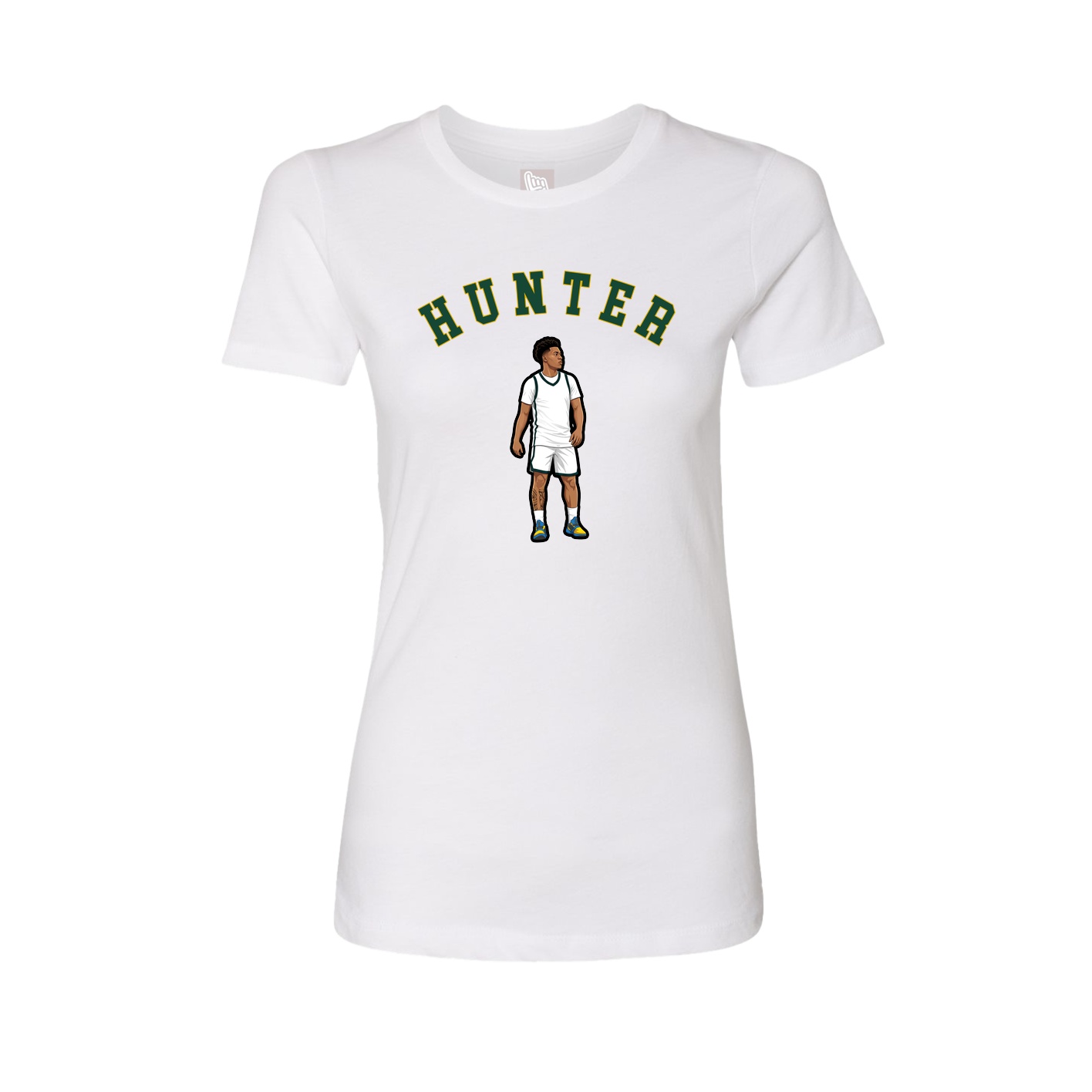 Fitted Women's Tee — Shirsey Arch in White