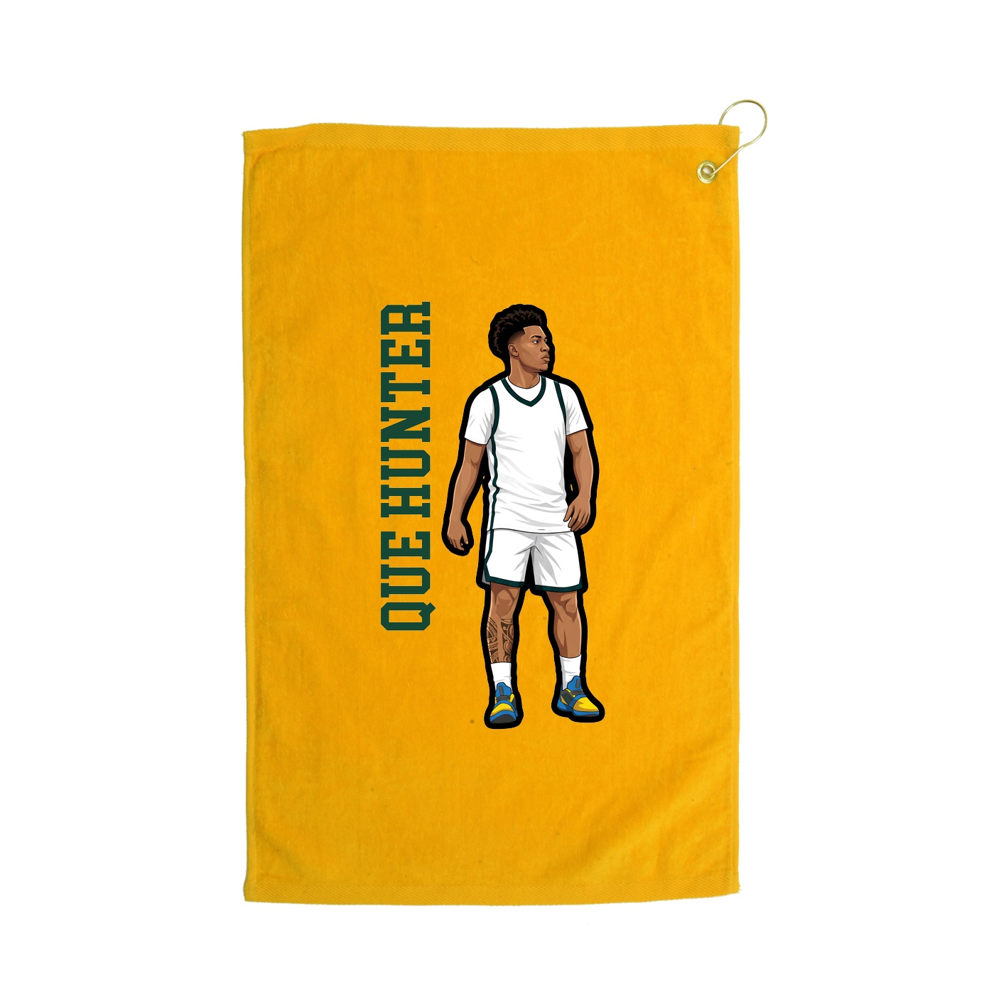 Golf Towel — Name Vertical in Gold