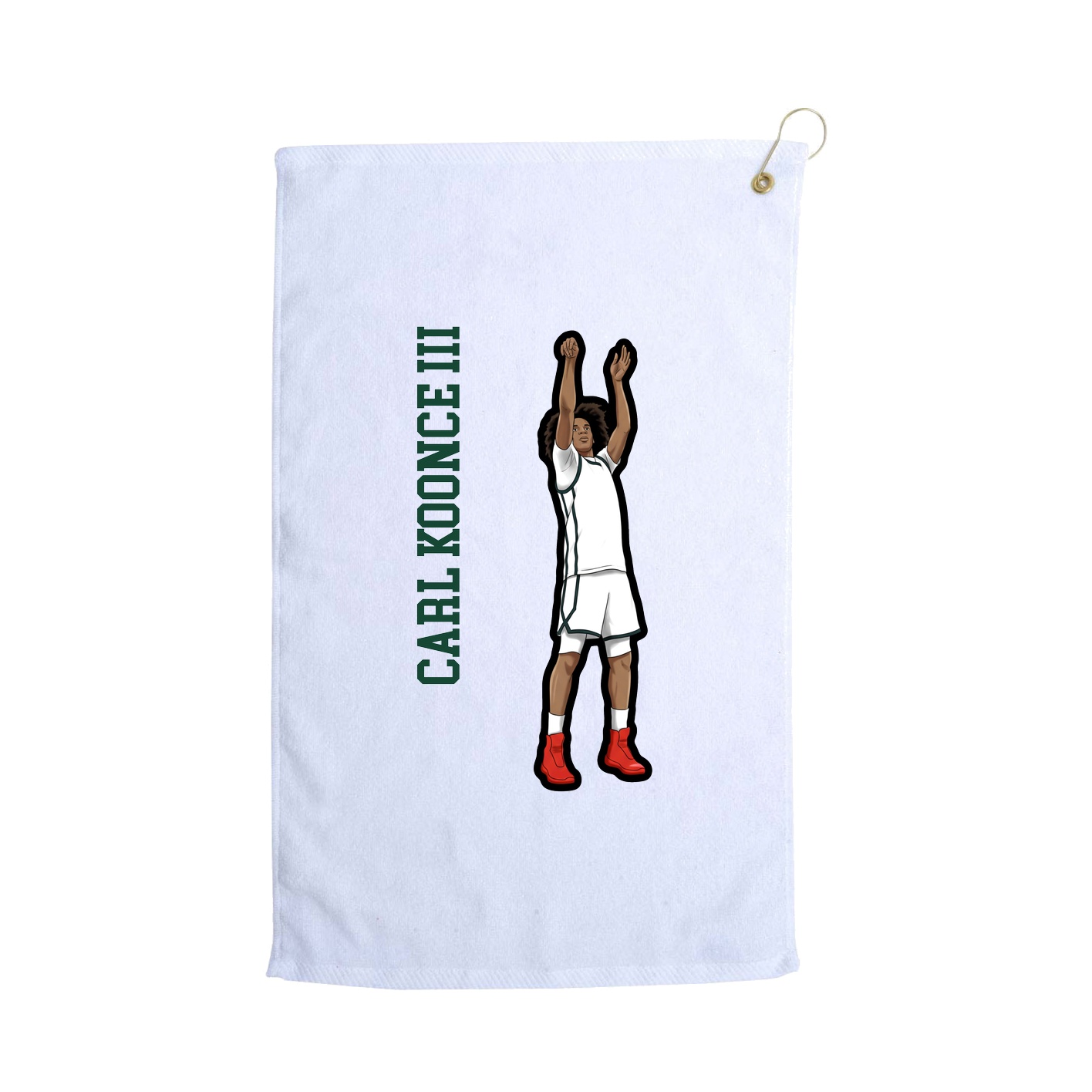 Golf Towel — Name Vertical in White