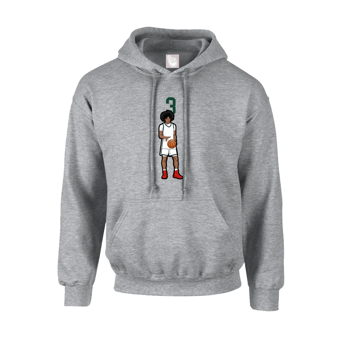 Youth Hoodie — Number Top in Grey