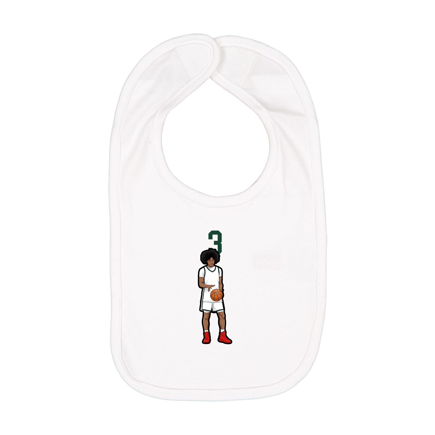 Infant Bib — Number Top in White