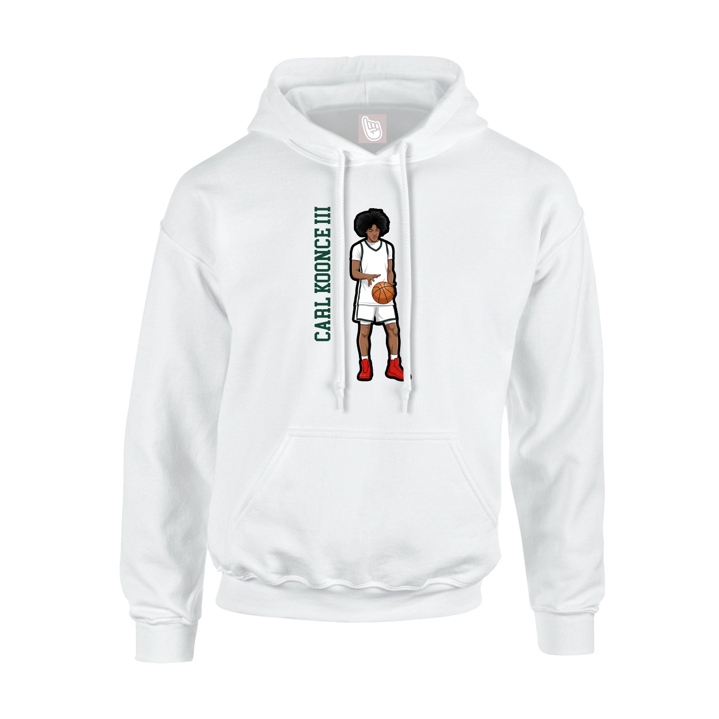 Youth Hoodie — Name Vertical in White