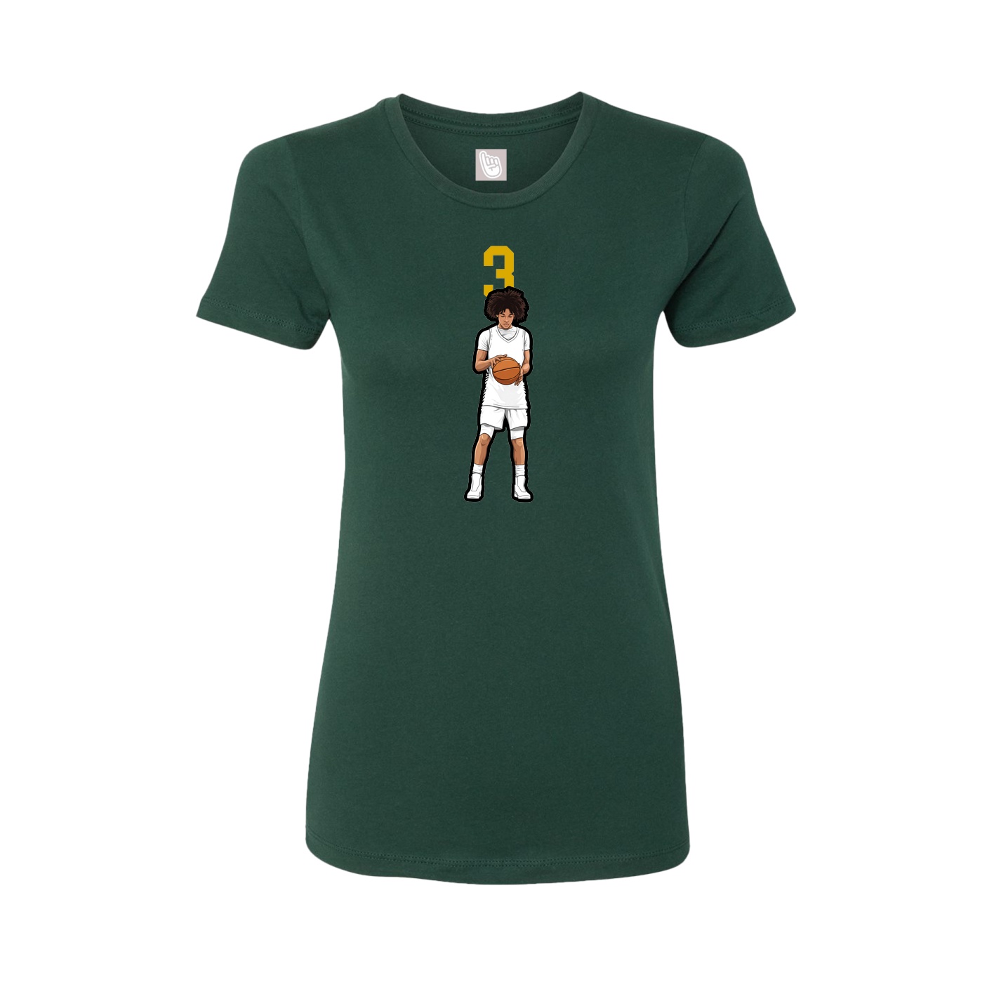 Fitted Women's Tee — Number Top in Green