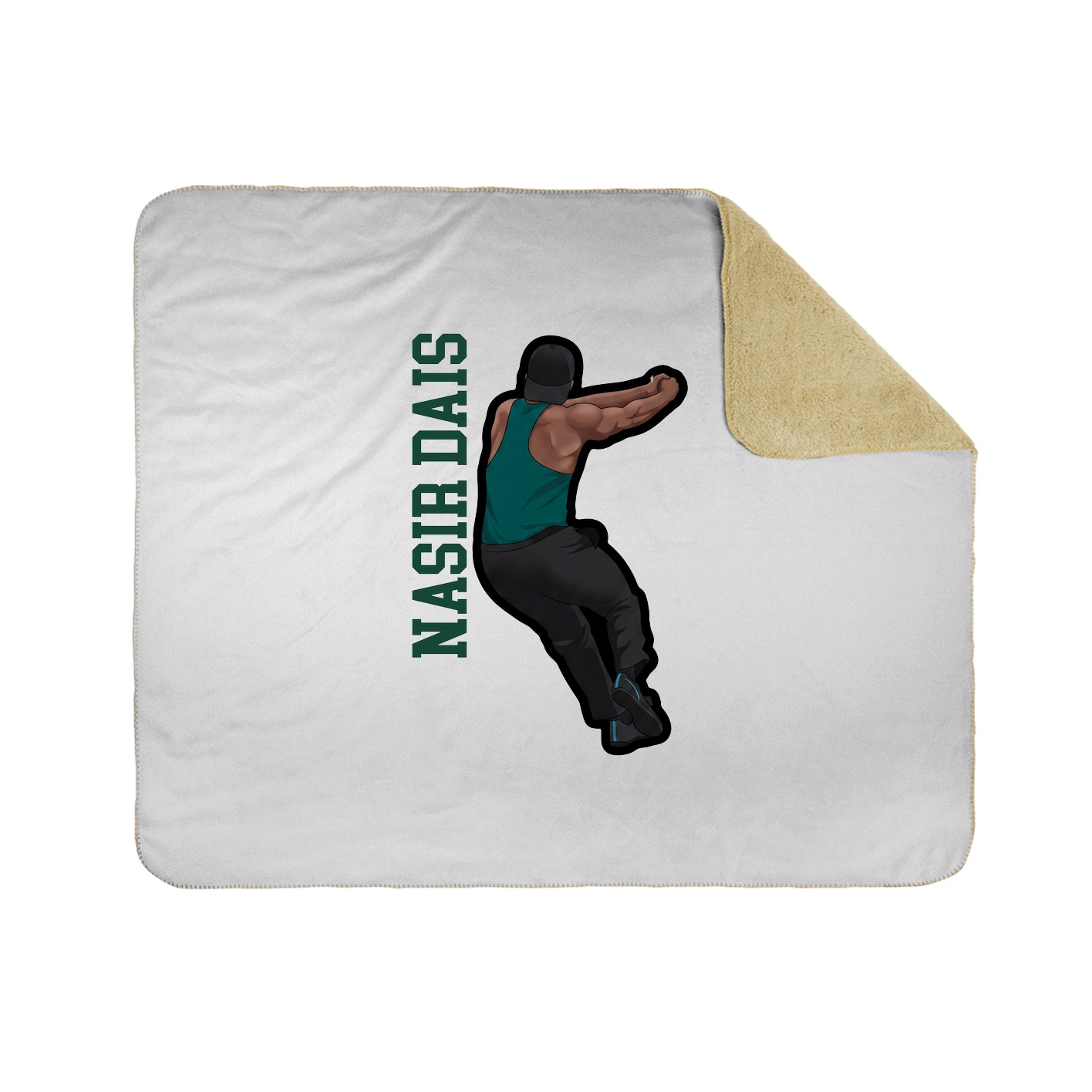 Throw Blanket — Name Vertical in White