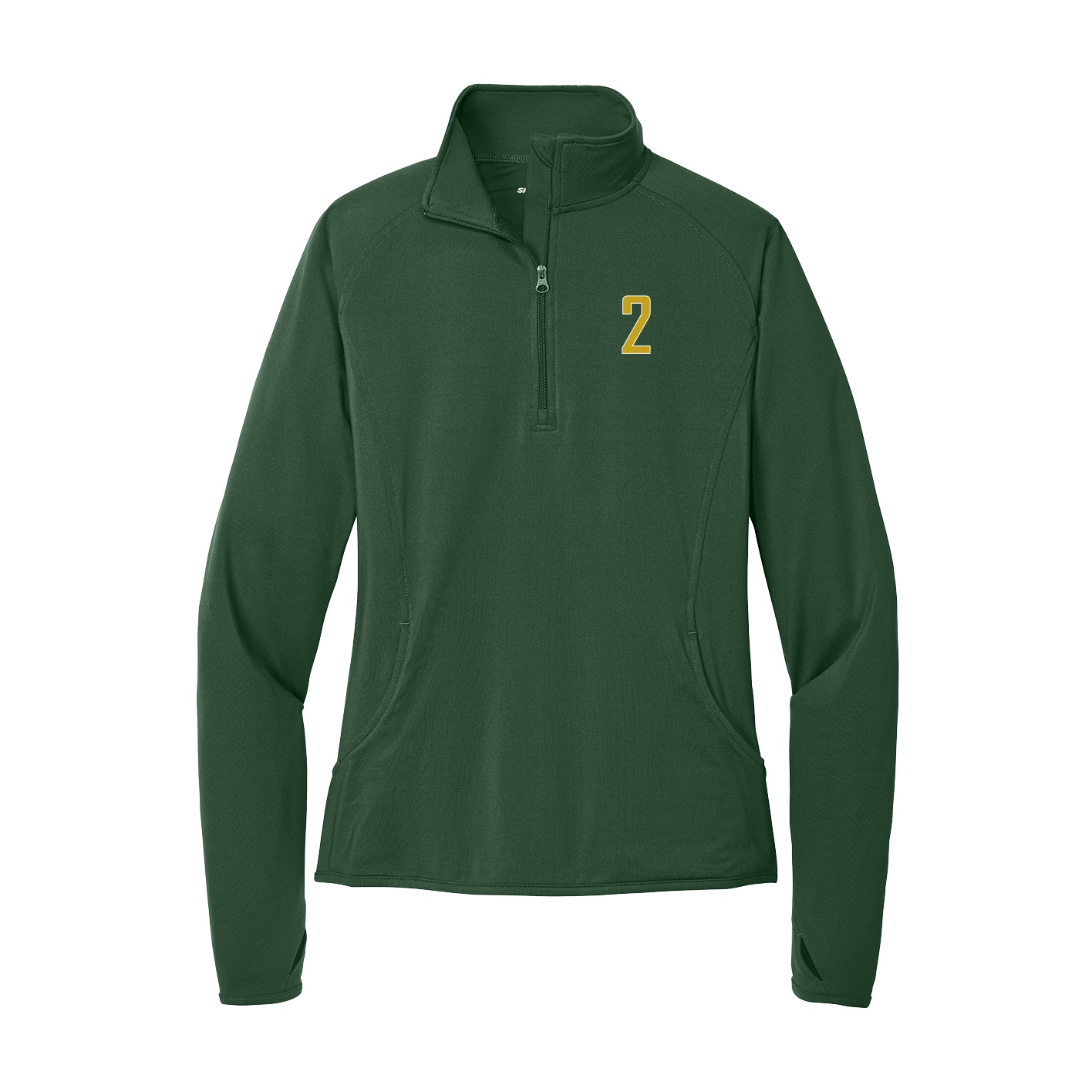 Women's Q-Zip Pullover — Front Shirsy in Green
