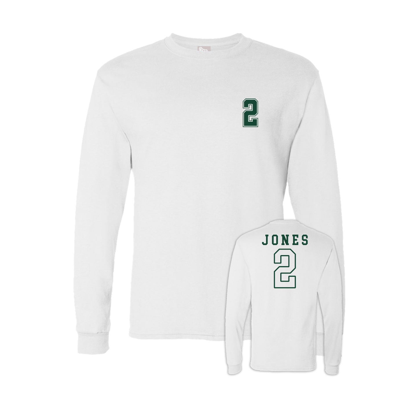 Long Sleeve Tee — Chest Back in White