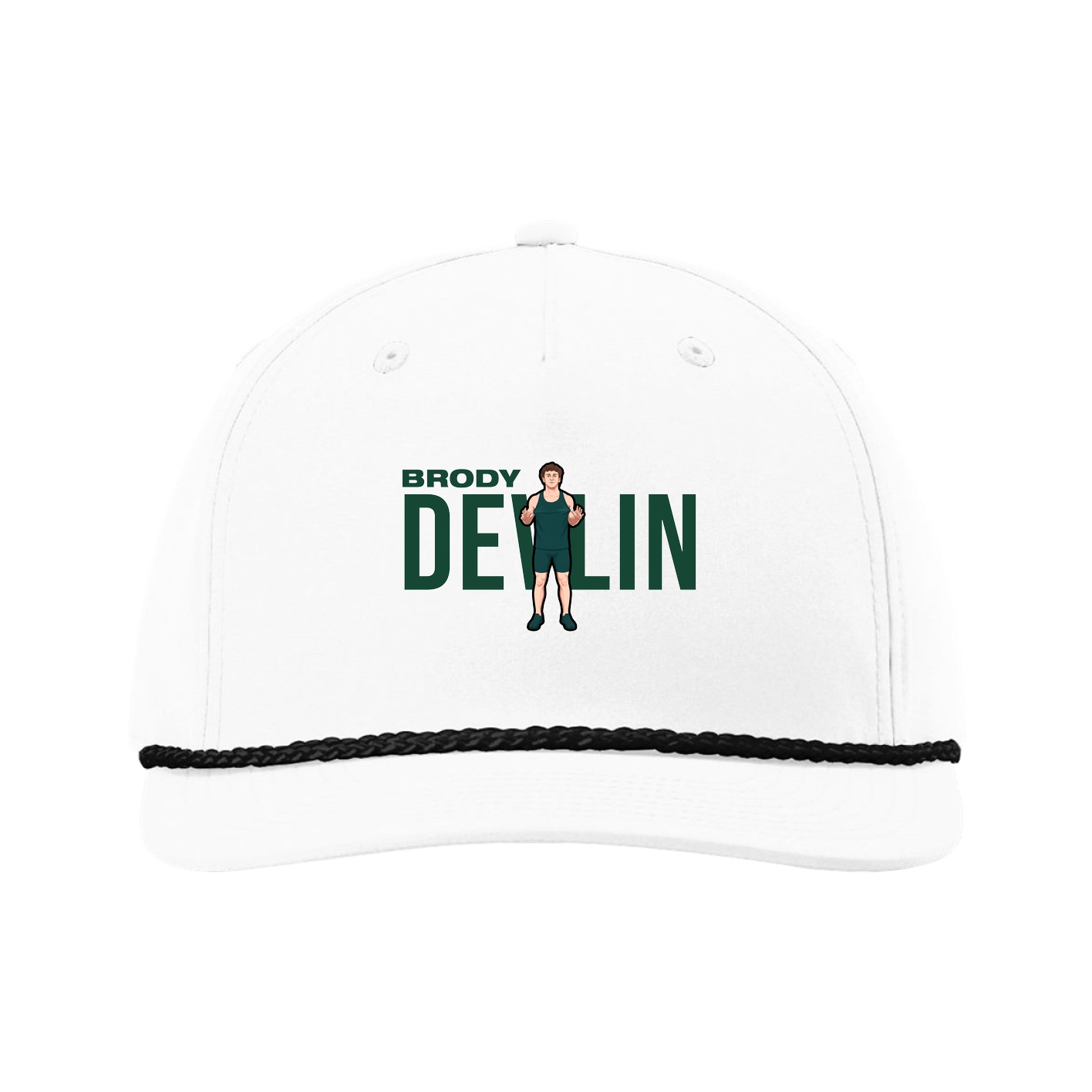 Five-Panel Classic Rope Cap — Player Name in White