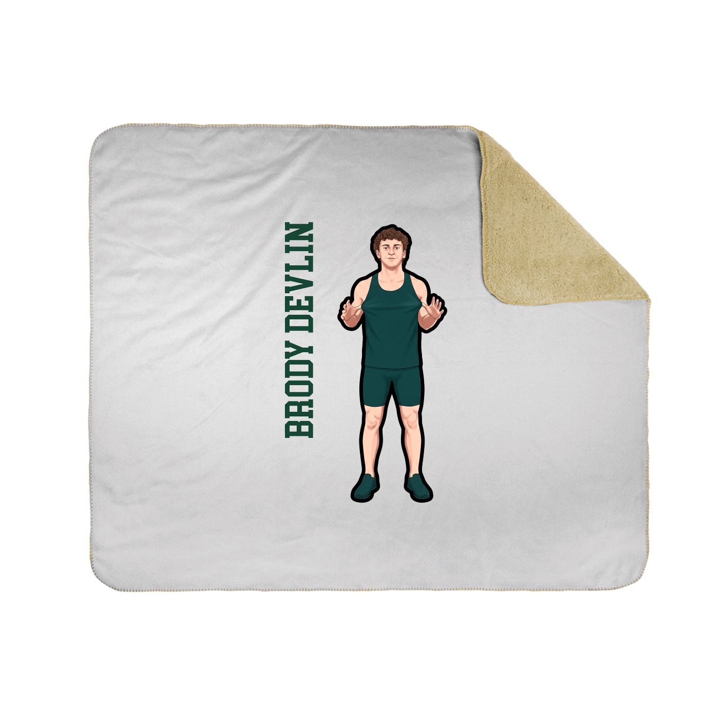 Throw Blanket — Name Vertical in White