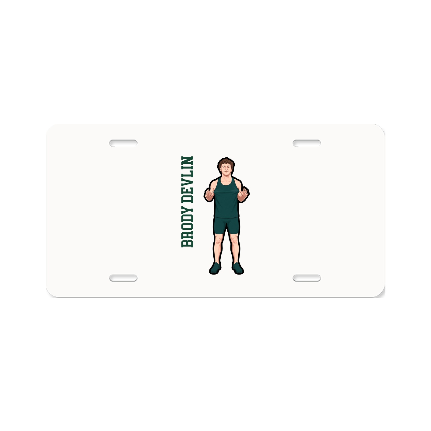 License Plate — Name Vertical in Classic
