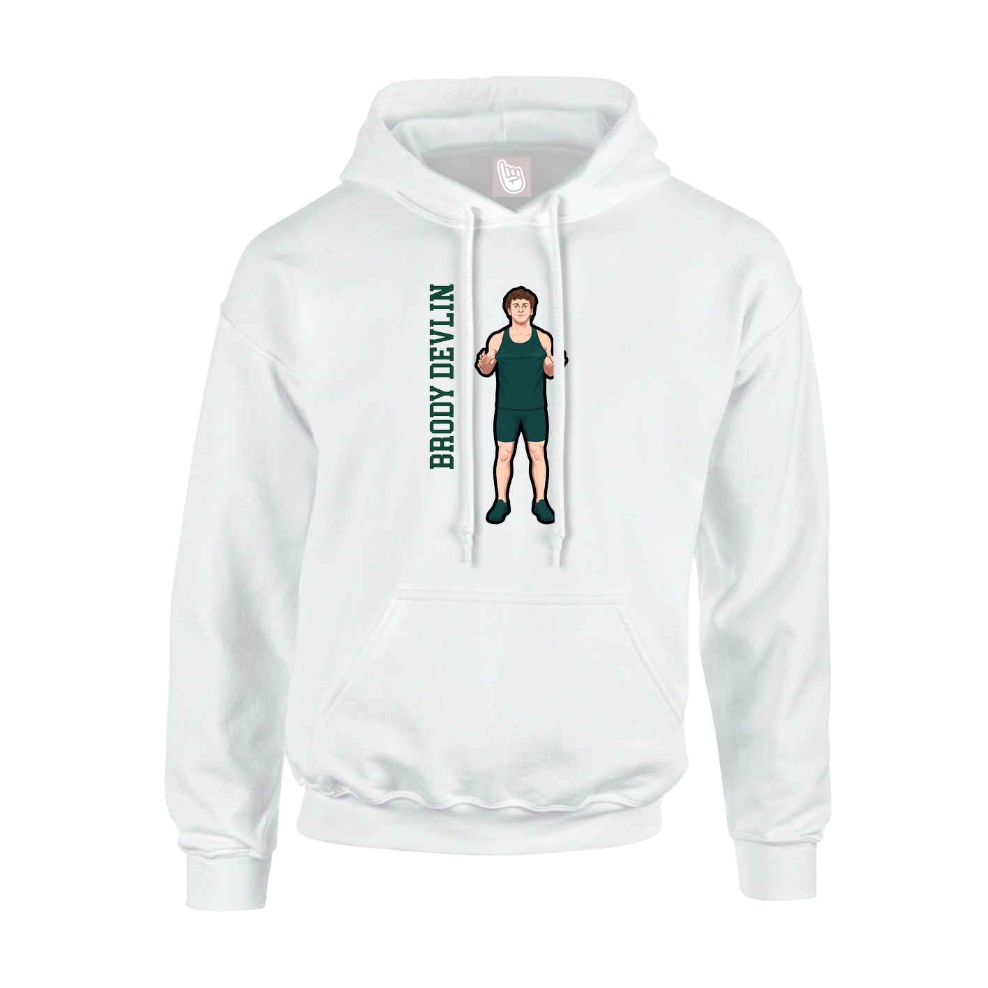 Youth Hoodie — Name Vertical in White