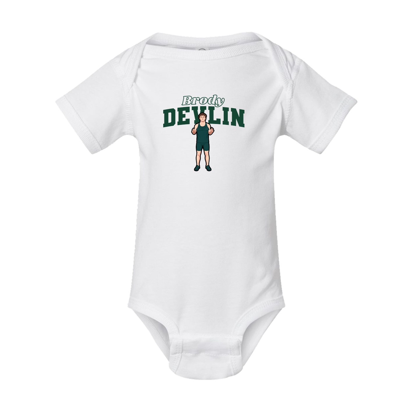 Baby Onesie — Name Arch in White