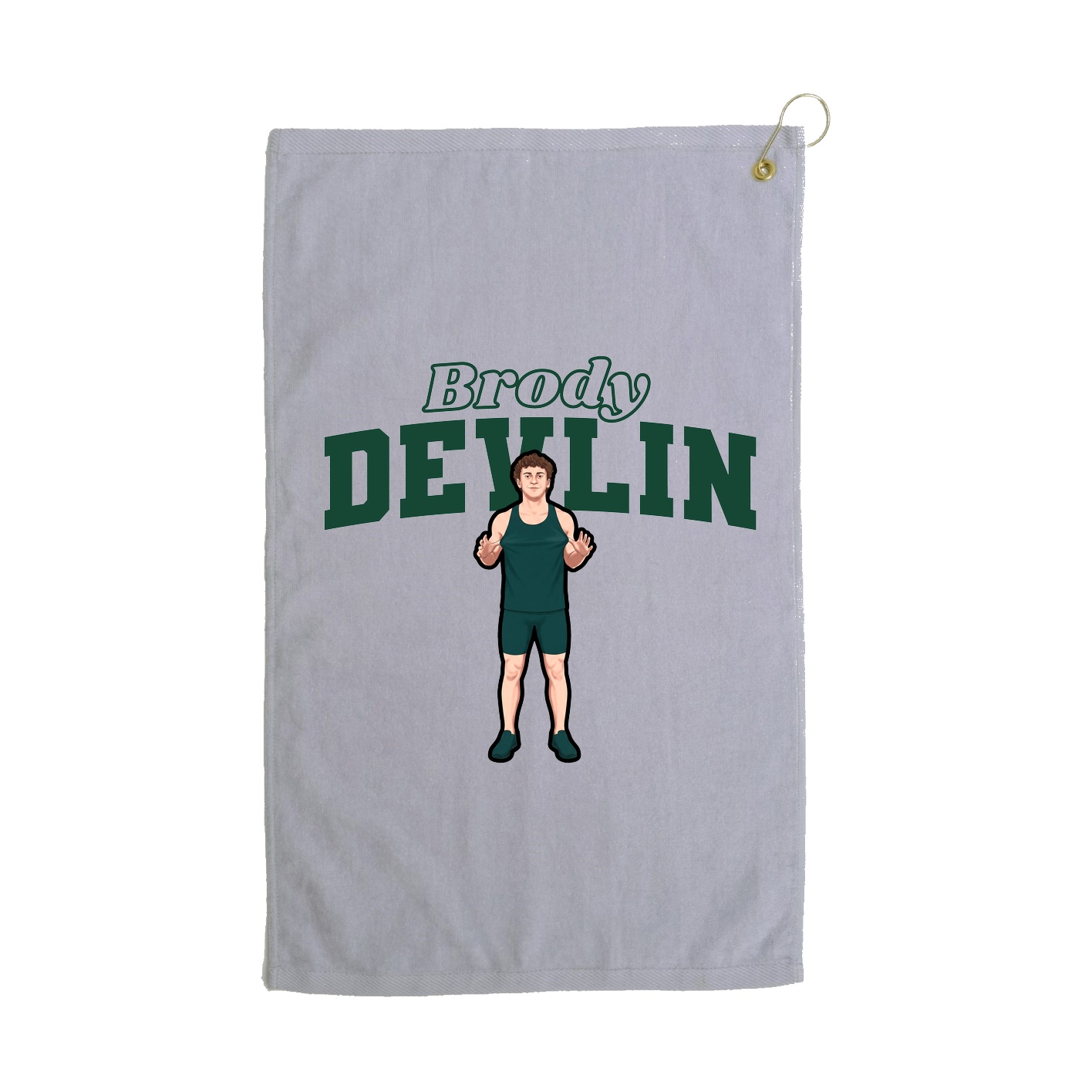 Golf Towel — Name Arch in Grey