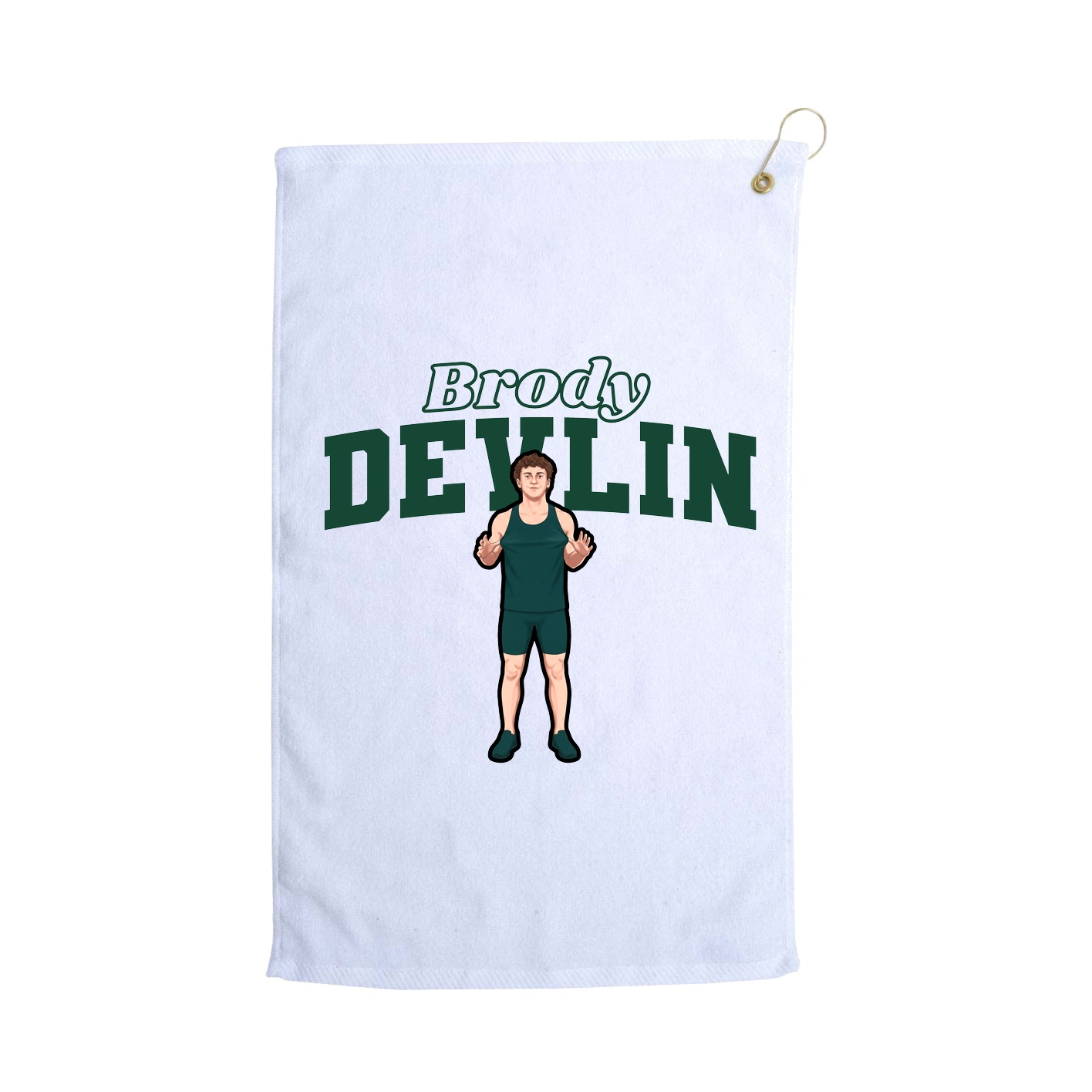 Golf Towel — Name Arch in White