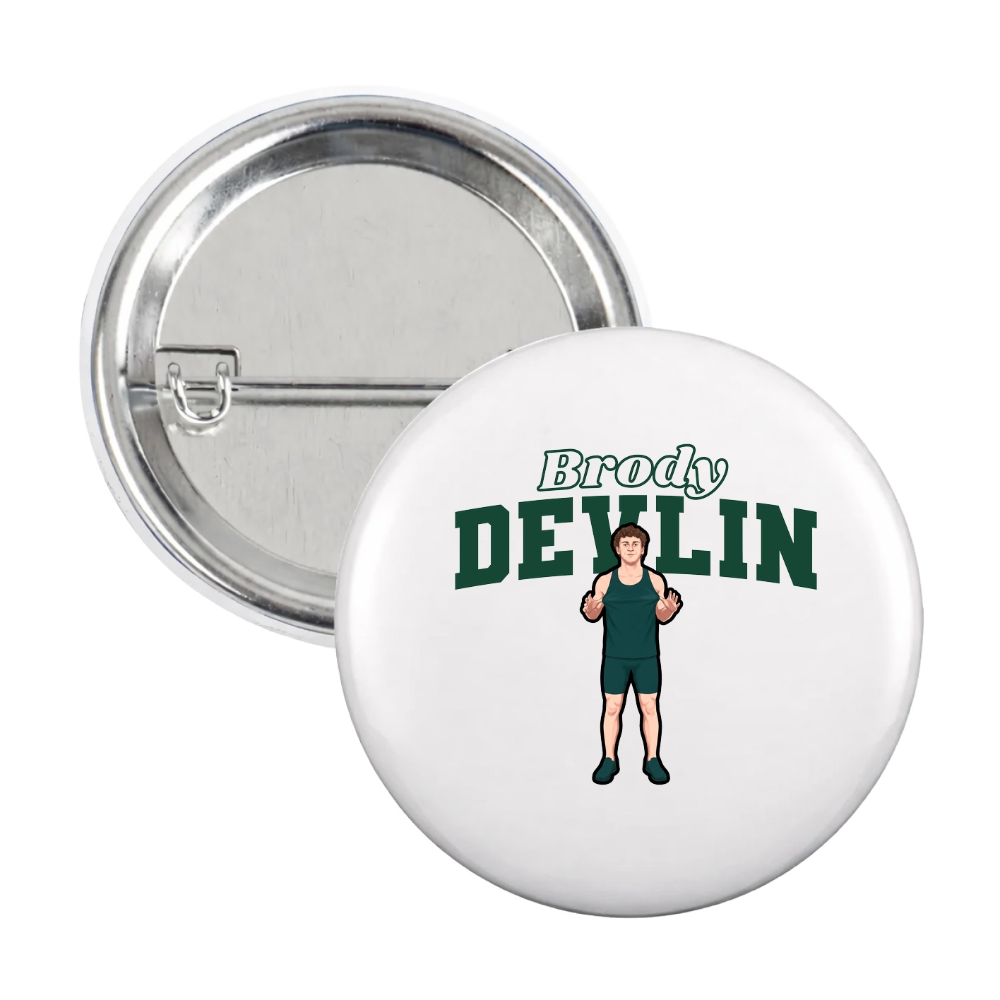 Game Day Button — Name Arch in White