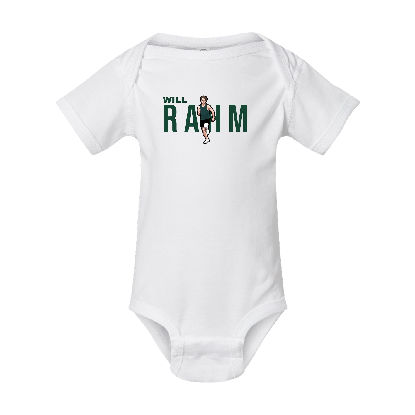 Baby Onesie — Player Name in White