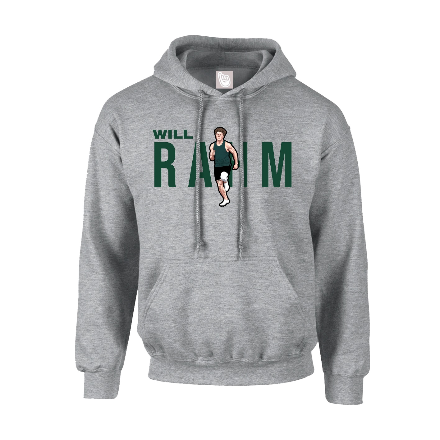 Youth Hoodie — Player Name in Grey