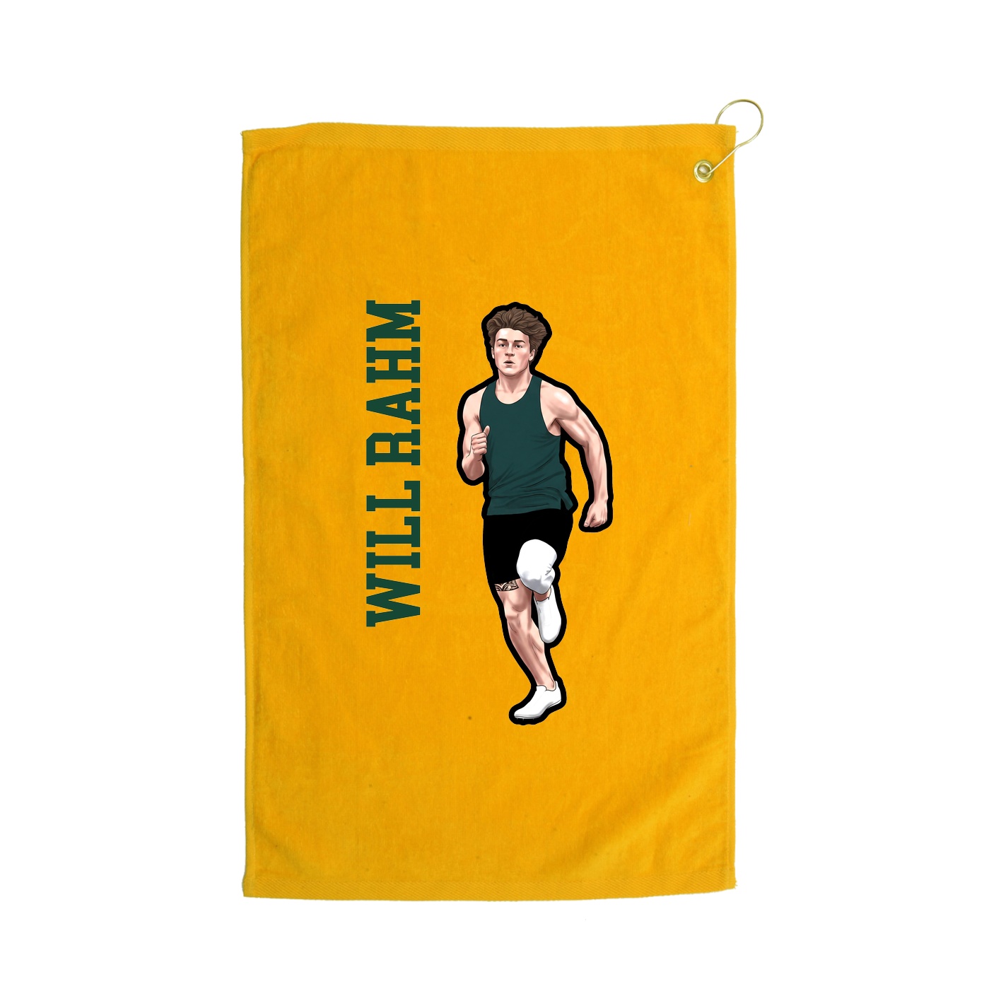Golf Towel — Name Vertical in Gold