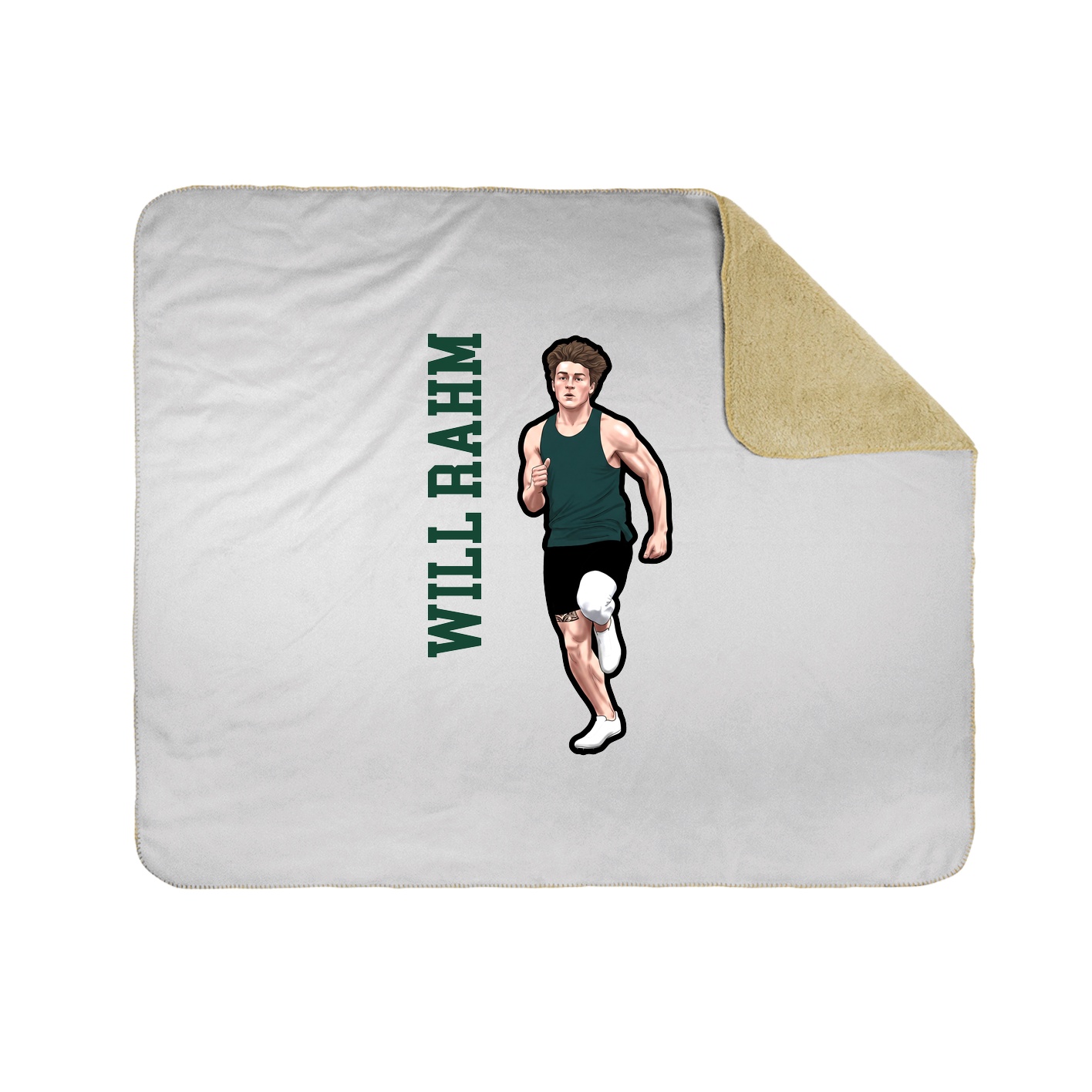 Throw Blanket — Name Vertical in White