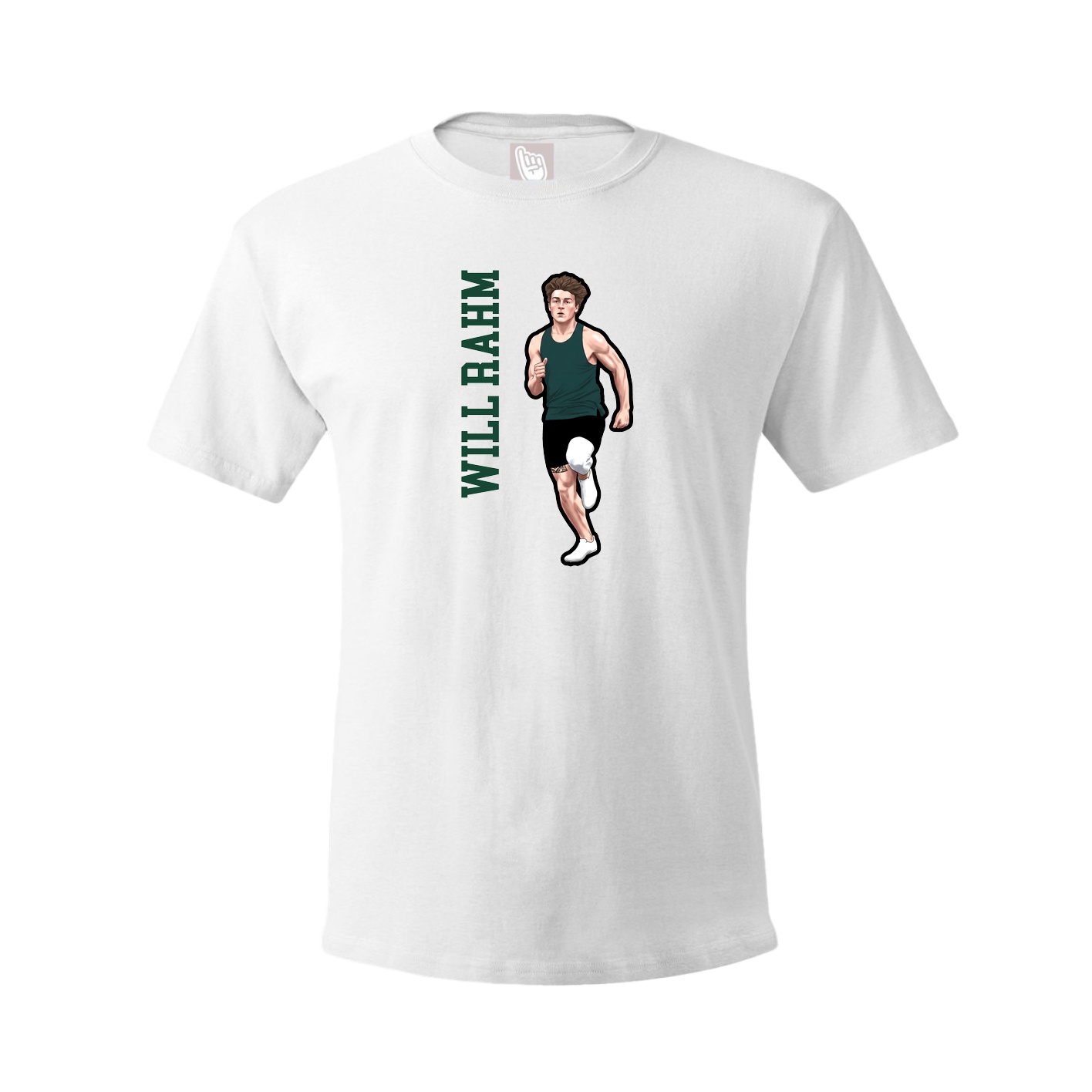 Youth Tee — Name Vertical in White
