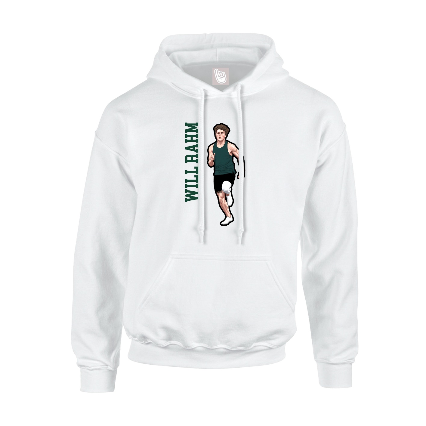 Hoodie — Name Vertical in White