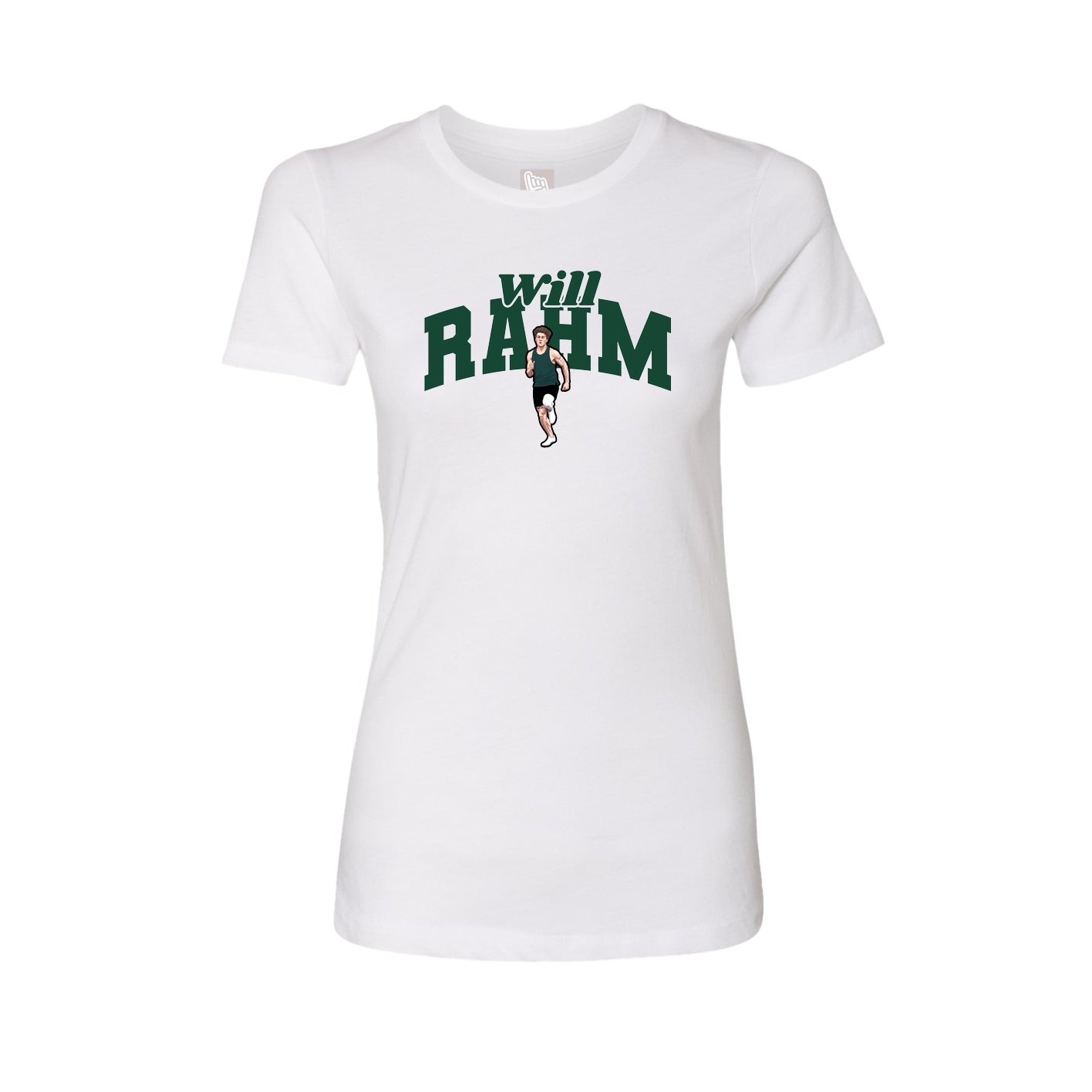 Fitted Women's Tee — Signature Arch in White