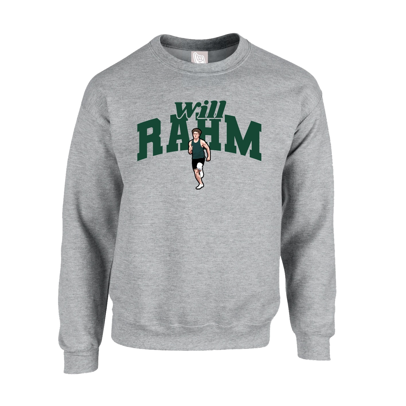 Fleece Crew — Signature Arch in Grey