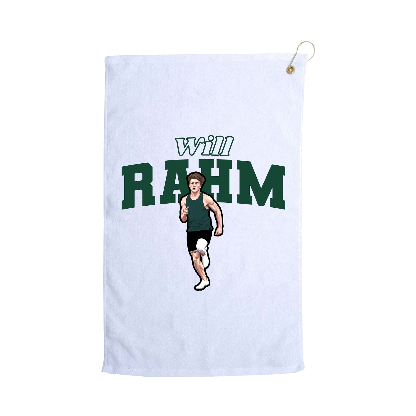 Golf Towel — Name Arch in White