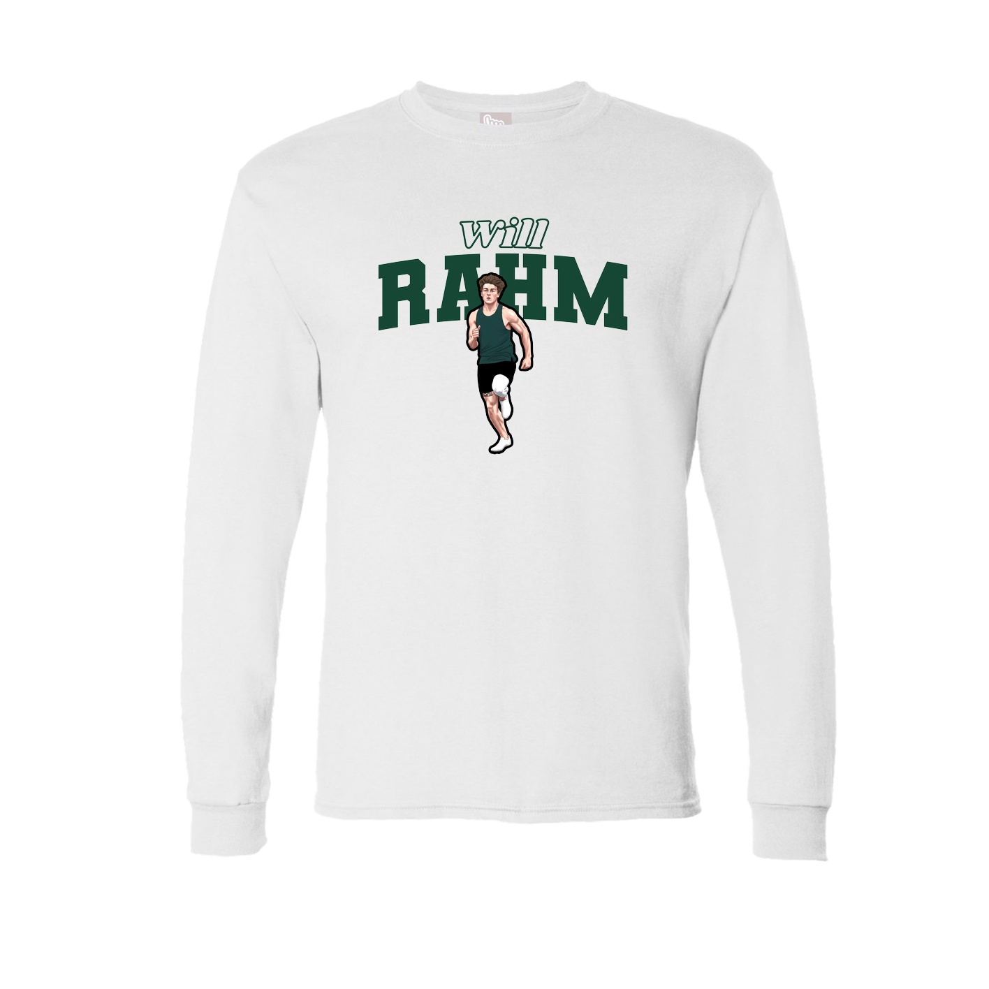 Long Sleeve Tee — Name Arch in White