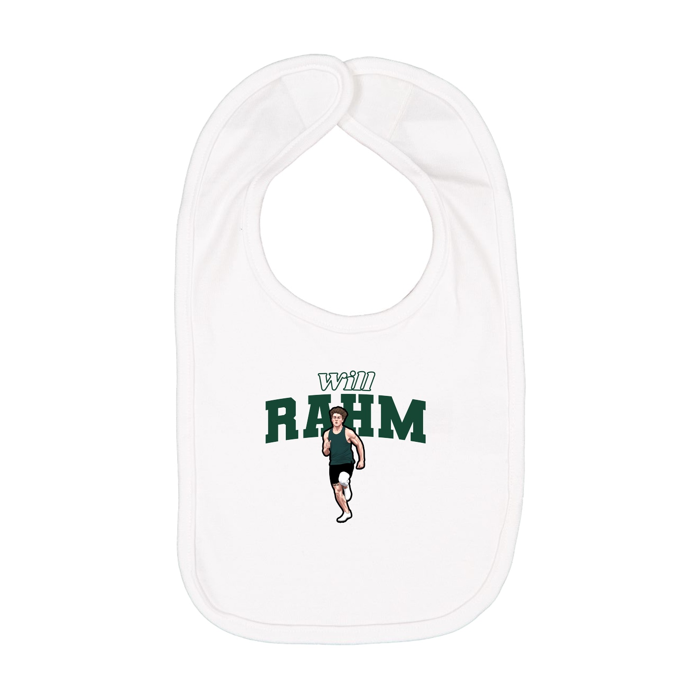 Infant Bib — Name Arch in White