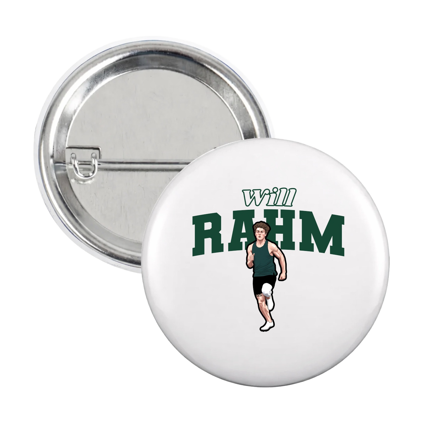 Game Day Button — Name Arch in White