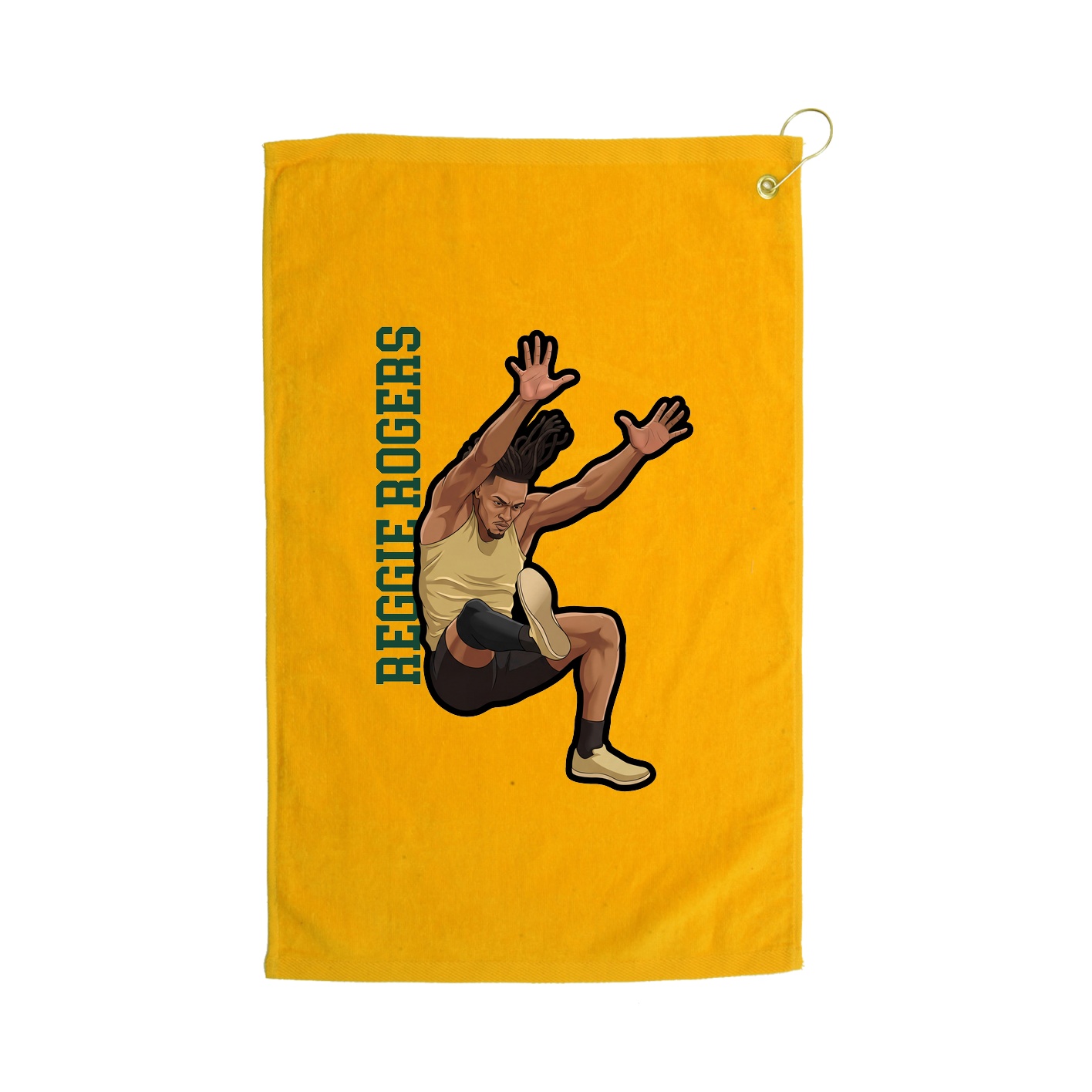 Golf Towel — Name Vertical in Gold