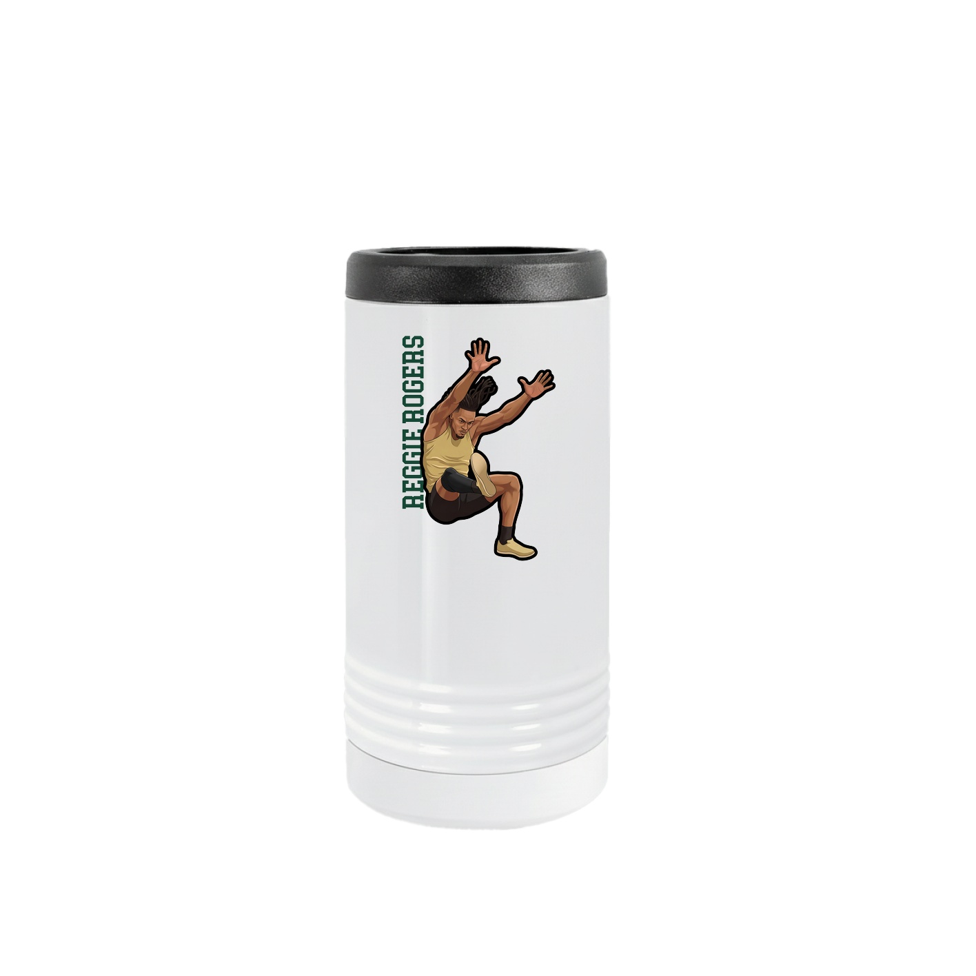 Slim Beverage Holder — Name Vertical in White