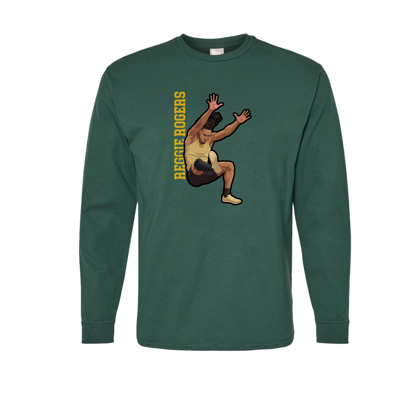 Long Sleeve Tee — Name Vertical in Green