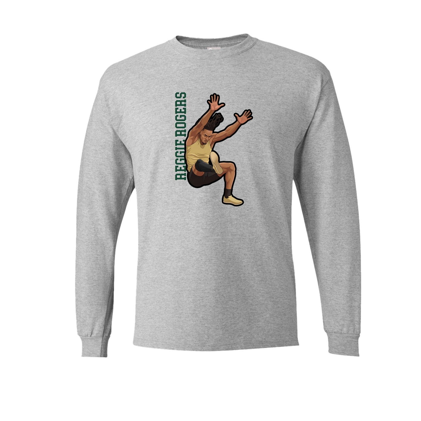 Long Sleeve Tee — Name Vertical in Grey