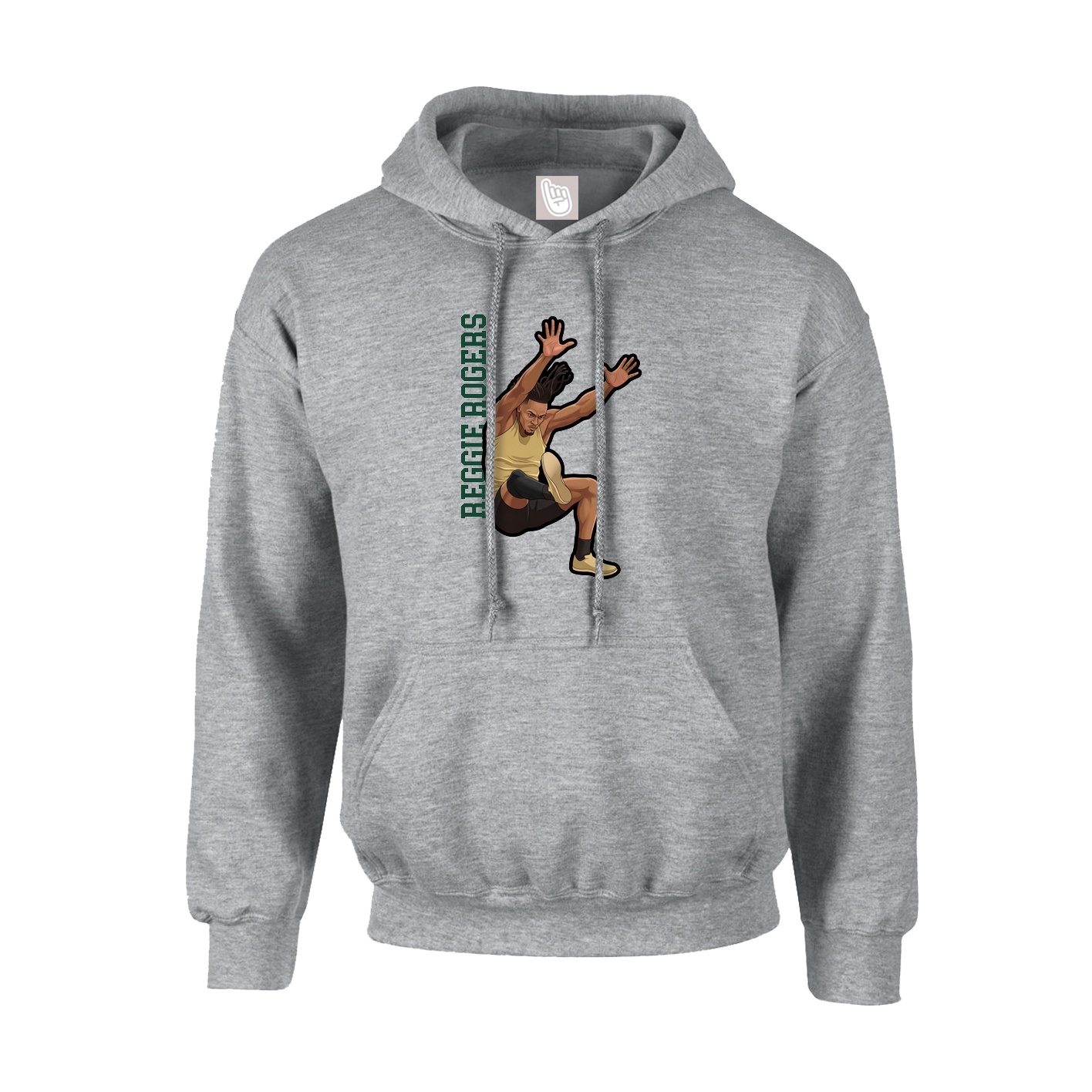 Hoodie — Name Vertical in Grey