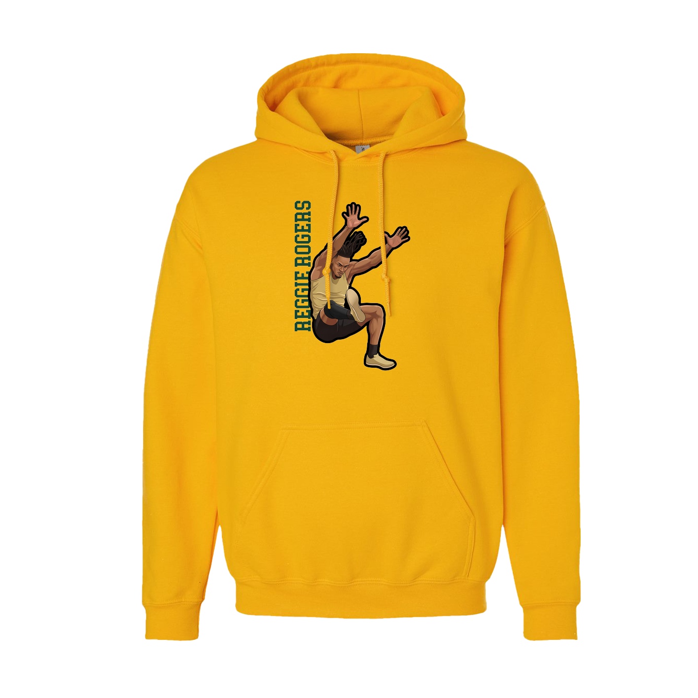 Hoodie — Name Vertical in Gold