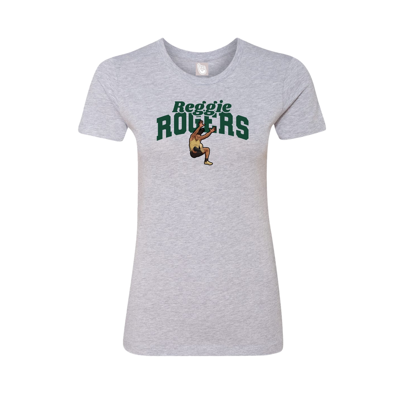 Fitted Women's Tee — Signature Arch in Grey