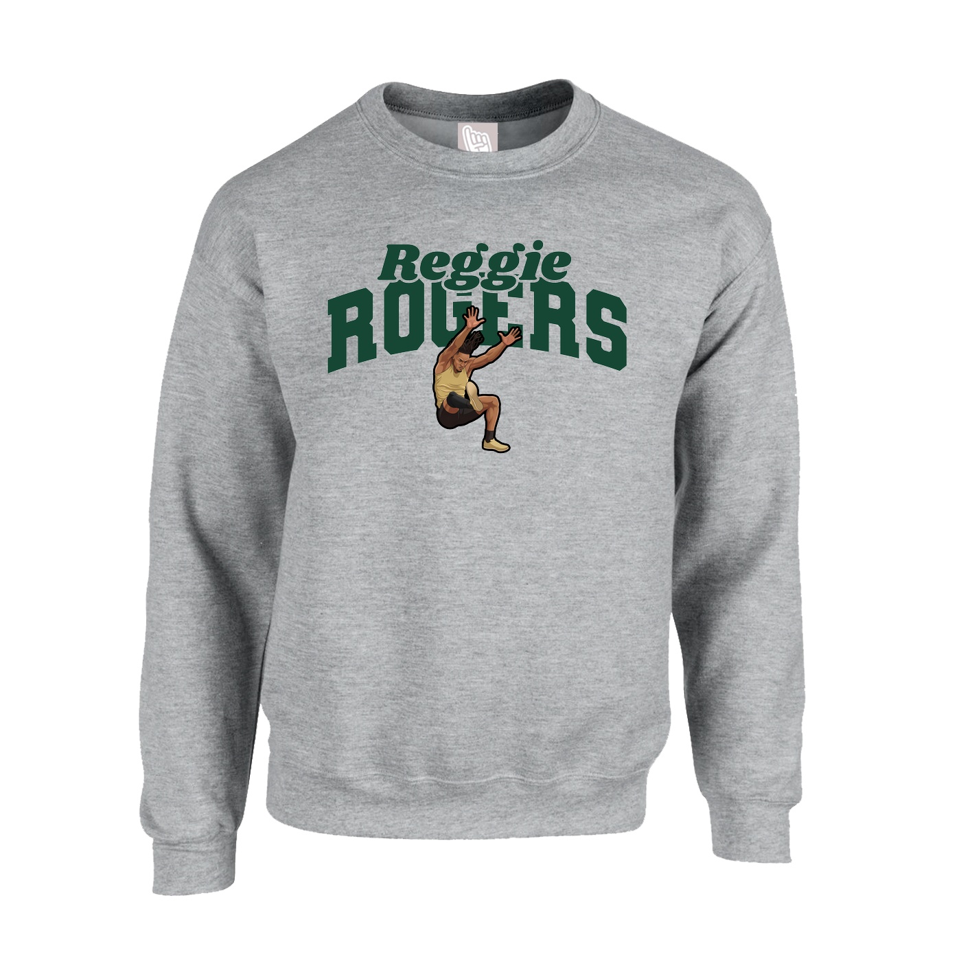 Fleece Crew — Signature Arch in Grey